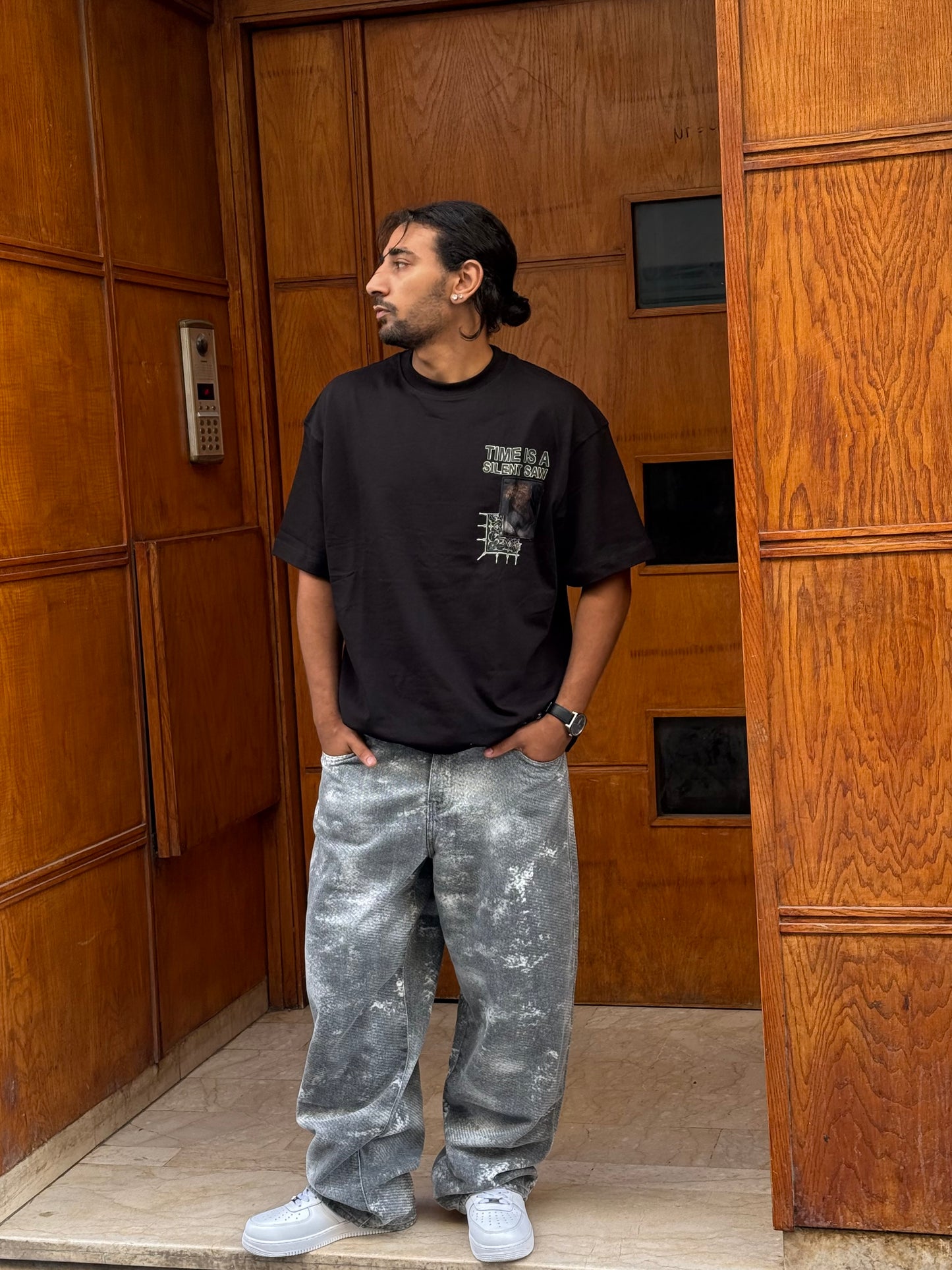 BAGGY JEANS IMPRIME TCHATCHA GREY