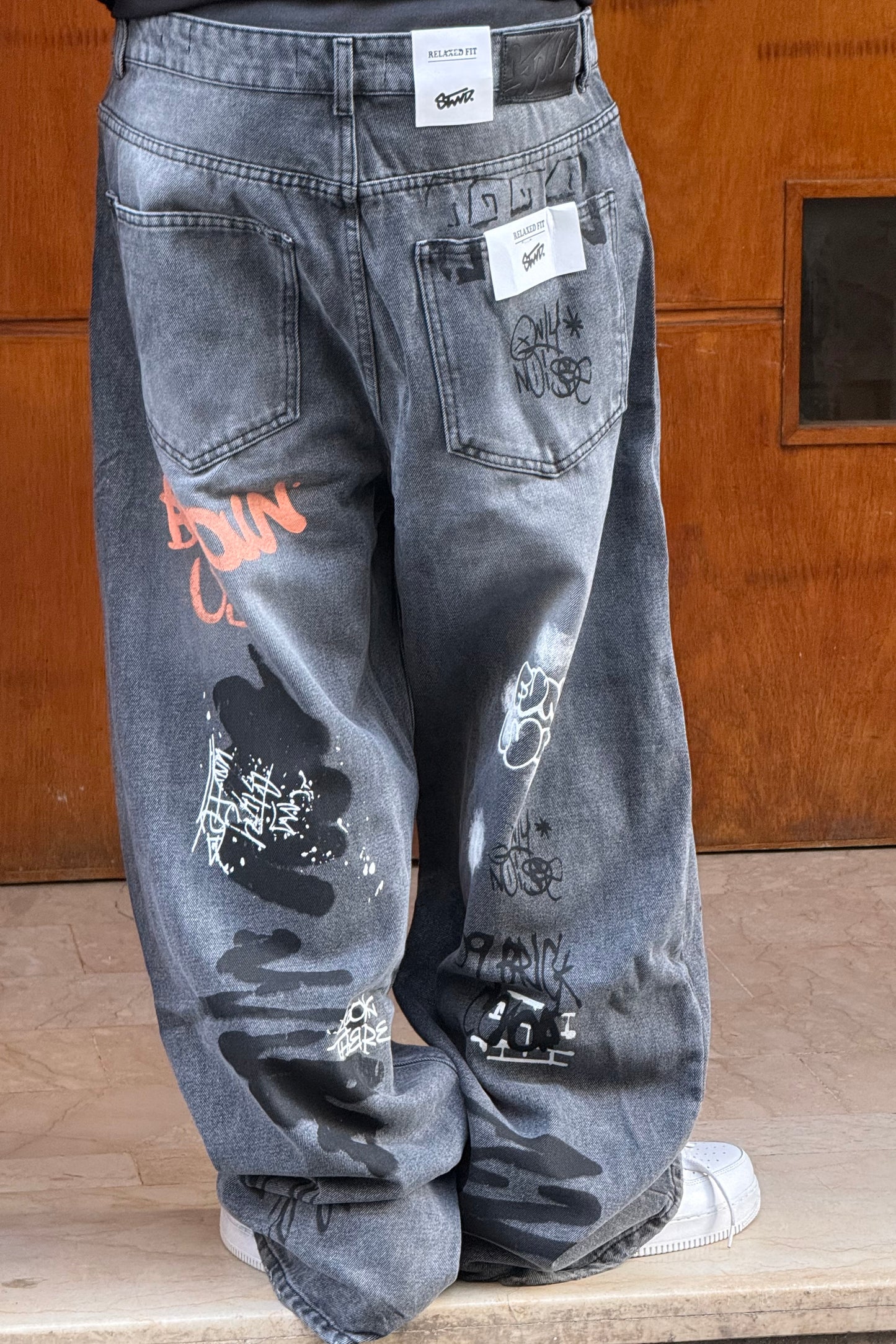 SUPPER BAGGY JEANS GRAFFITI GRIS