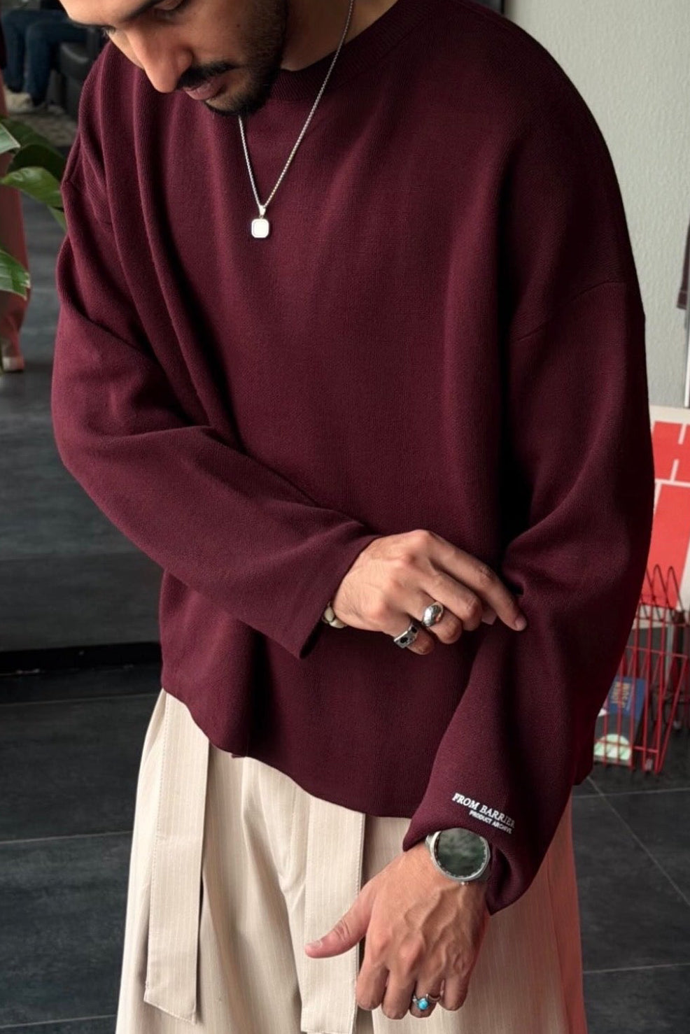 JUMPER OVERSIZE BURGUNDY BR 50-34