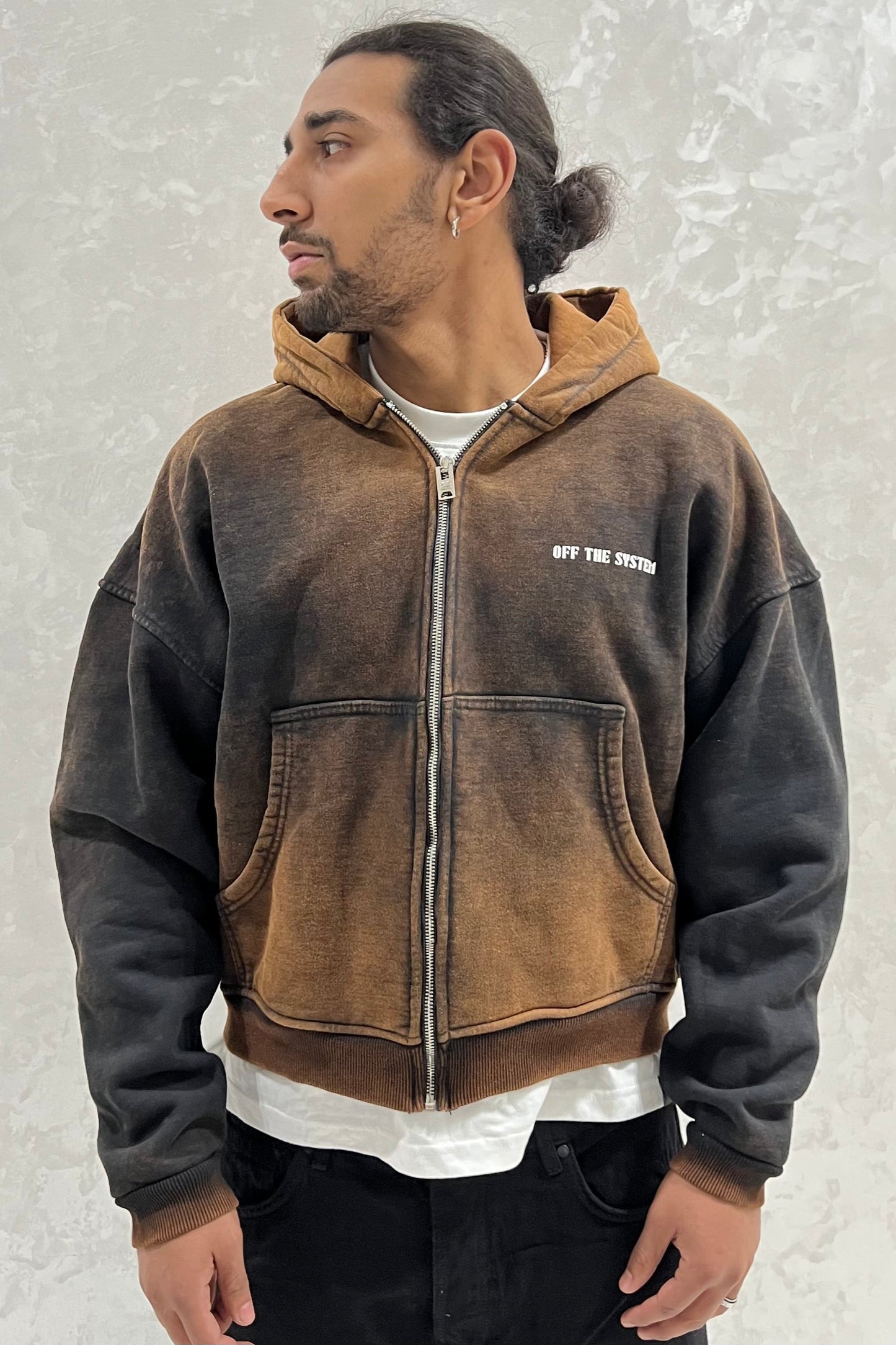 CROPPED ZIPPED HOODIE (DELAVE)