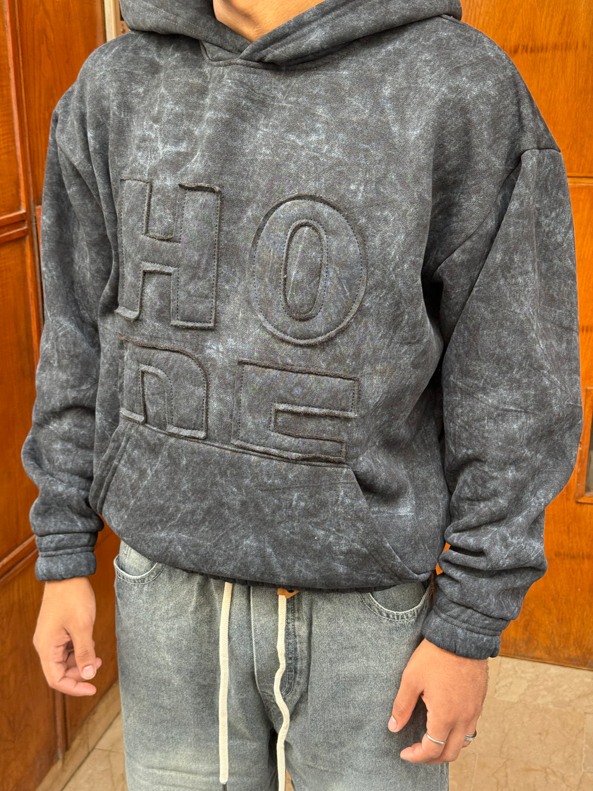 HOODIES HO WASHED BLACK JL
