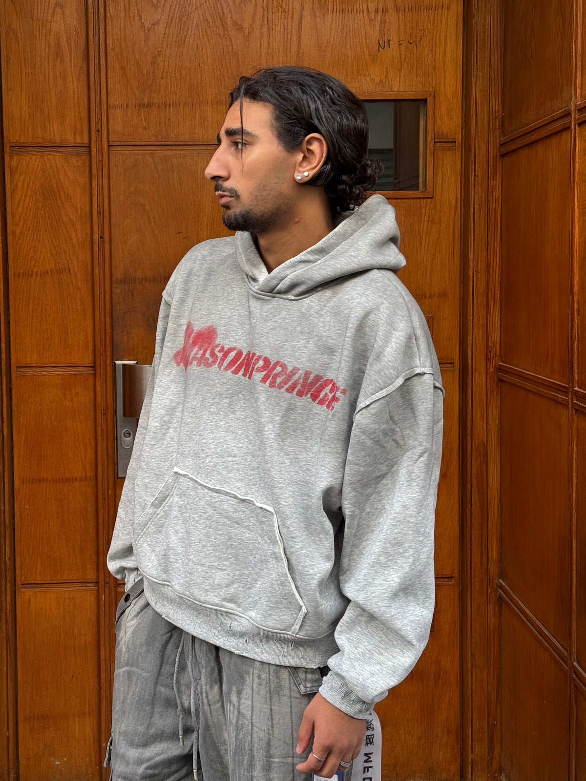 HOODIES CROP ASONPRINCE WASHED GREY CN