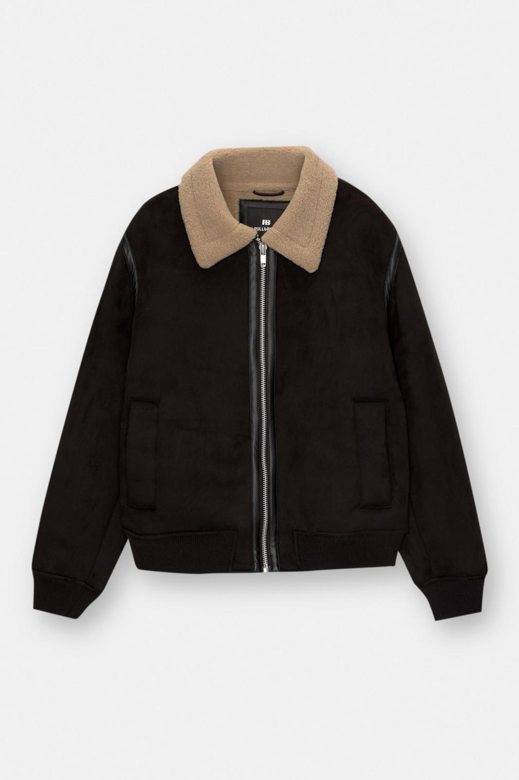 Faux shearling jacket black P&B