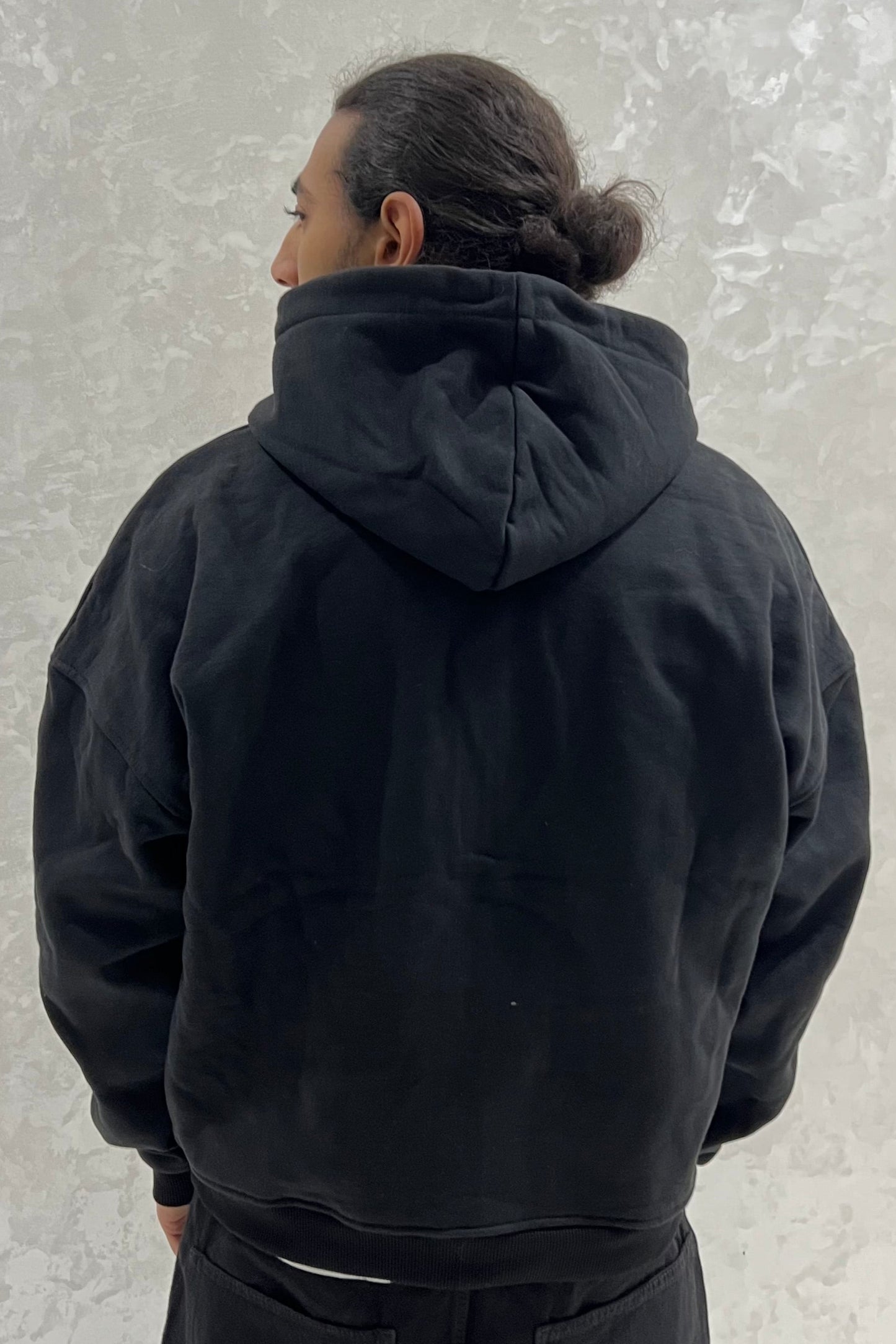 CROPPED ZIPPED HOODIE (NOIR)