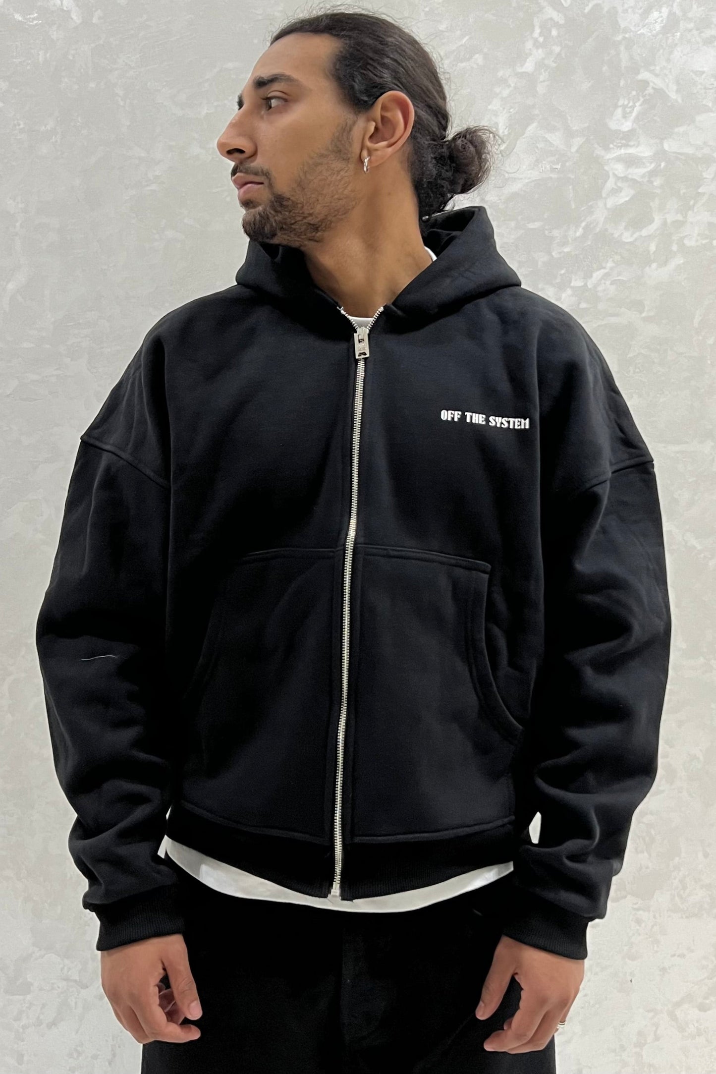 CROPPED ZIPPED HOODIE (NOIR)