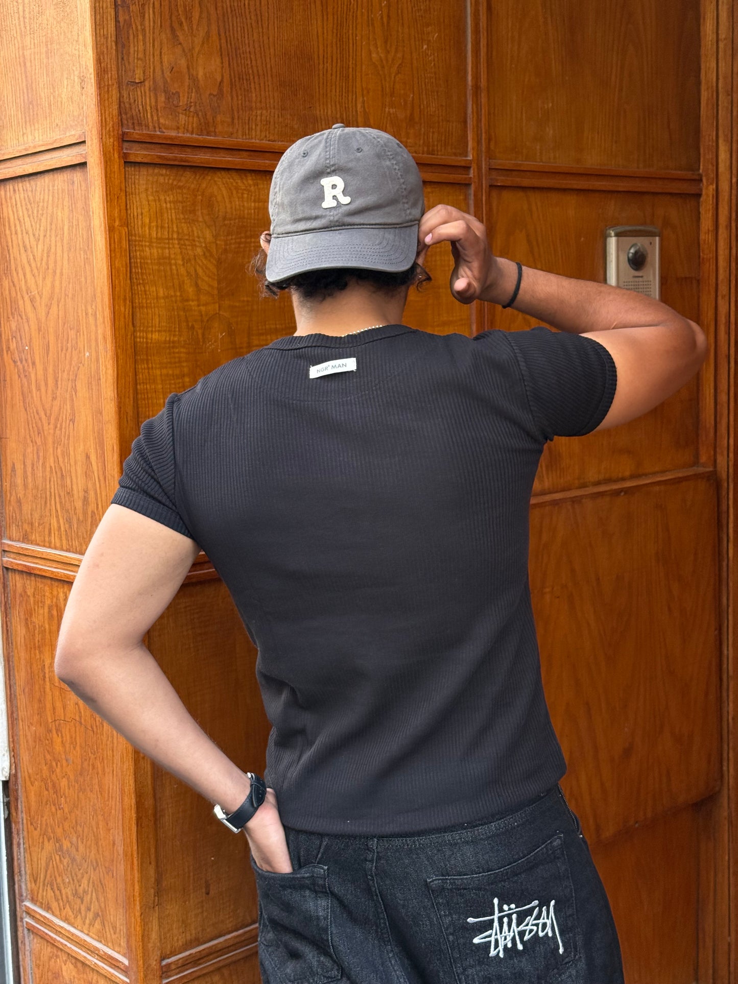 T-SHIRT SLIM FIT BLACK NGR 998