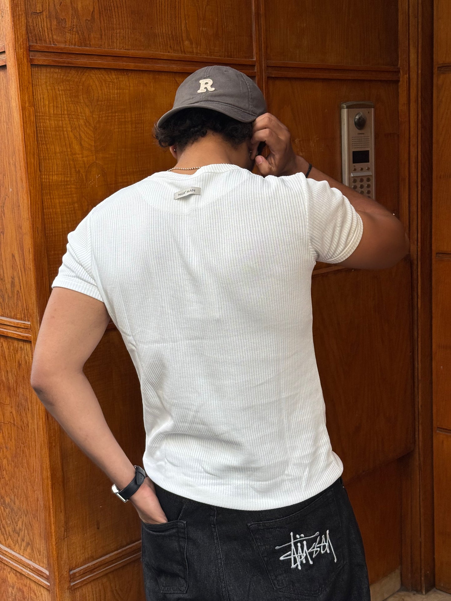 T-SHIRT SLIM FIT WHITE NGR 998