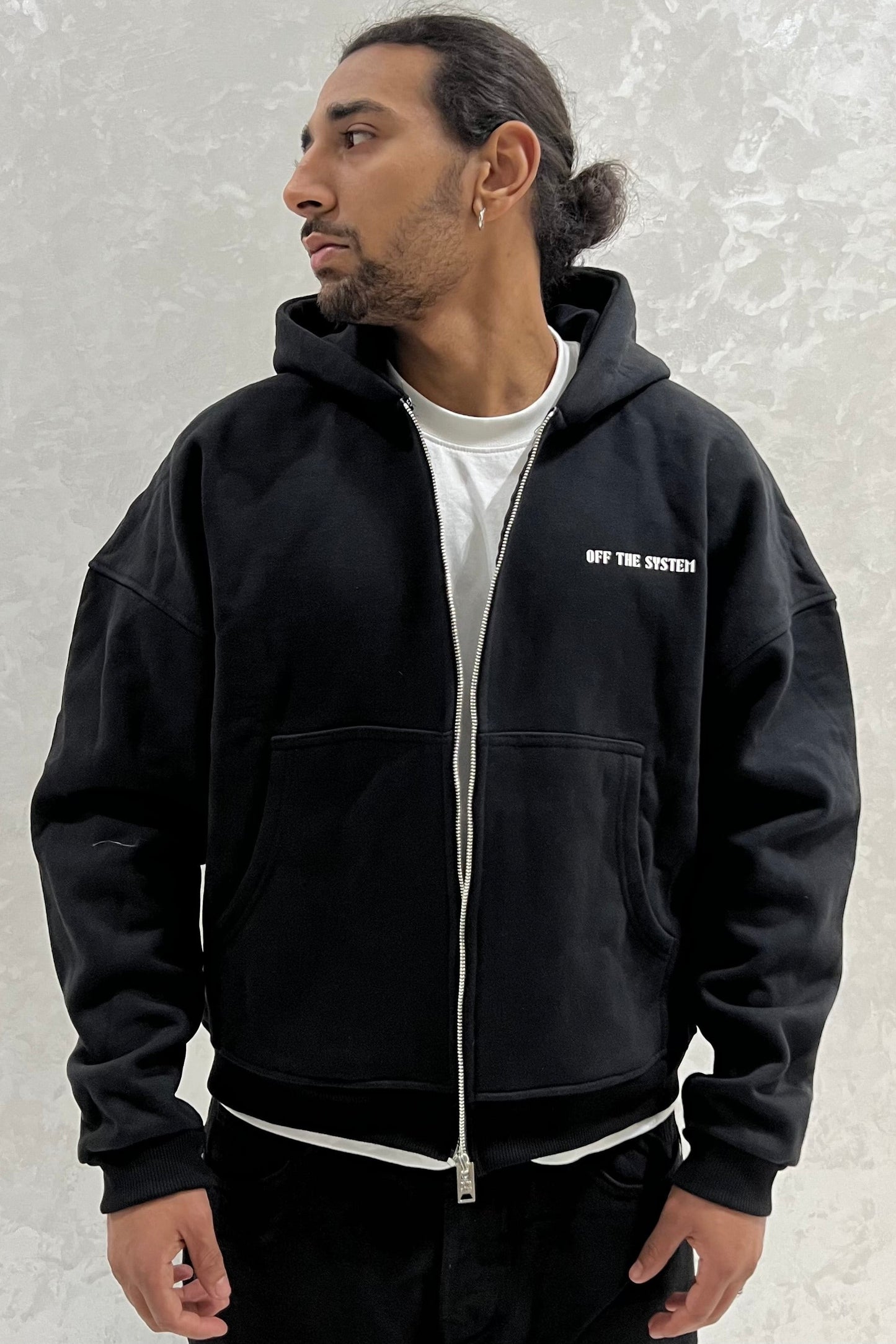 CROPPED ZIPPED HOODIE (NOIR)