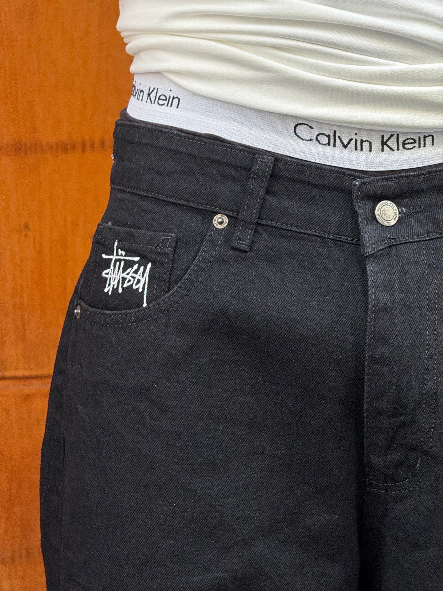SUPPER BAGGY STUSSY BLACK BLACK