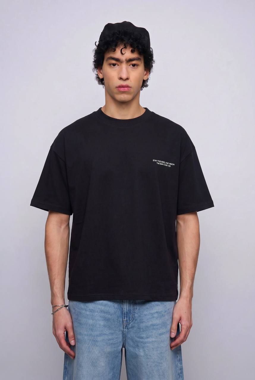 T-SHIRT CROPPED BAR.CODE 123 BLACK BR 20-252