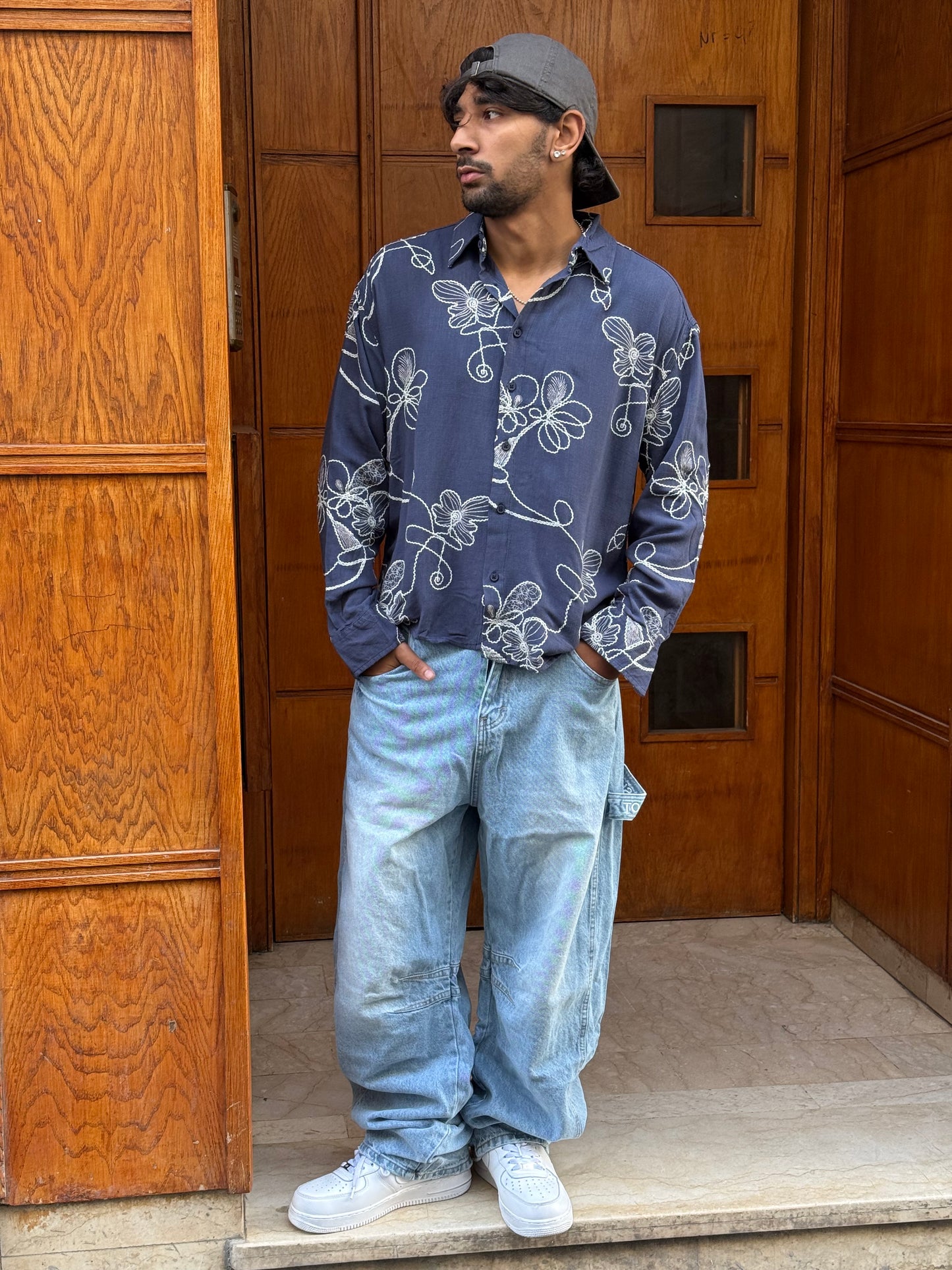 CHEMISE FLAWER NGR BLEU 009