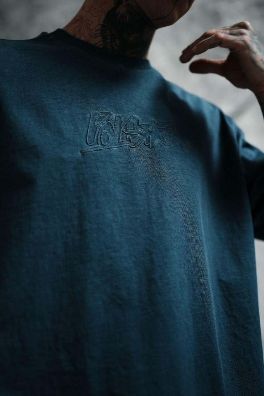 T-SHIRT PZ WASHED STAR BLEU