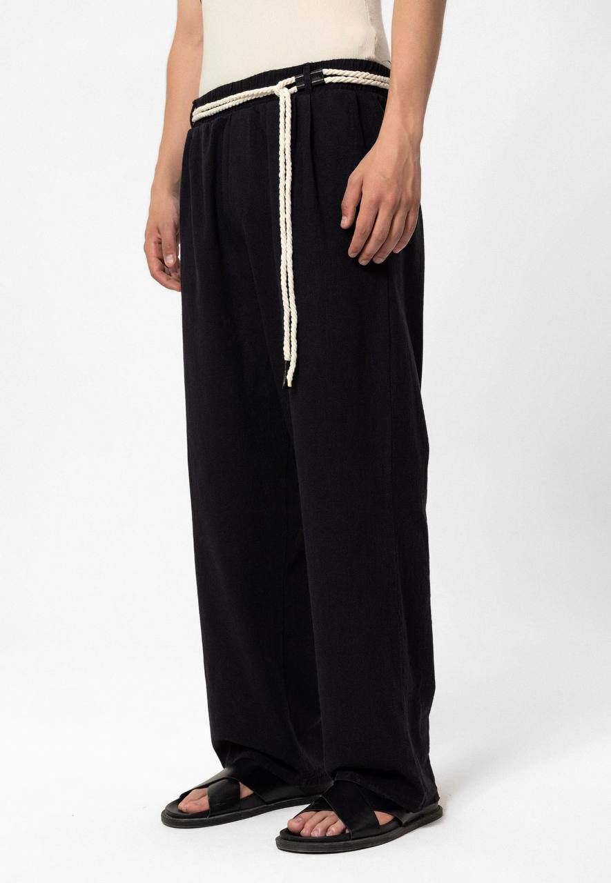 PANTALON LIN OVERSIZE BLACK 40-460