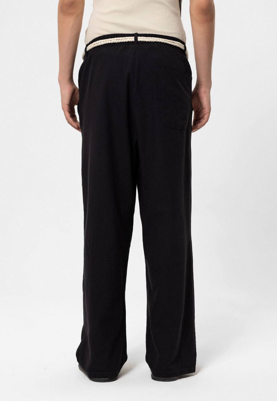 PANTALON LIN OVERSIZE BLACK 40-460