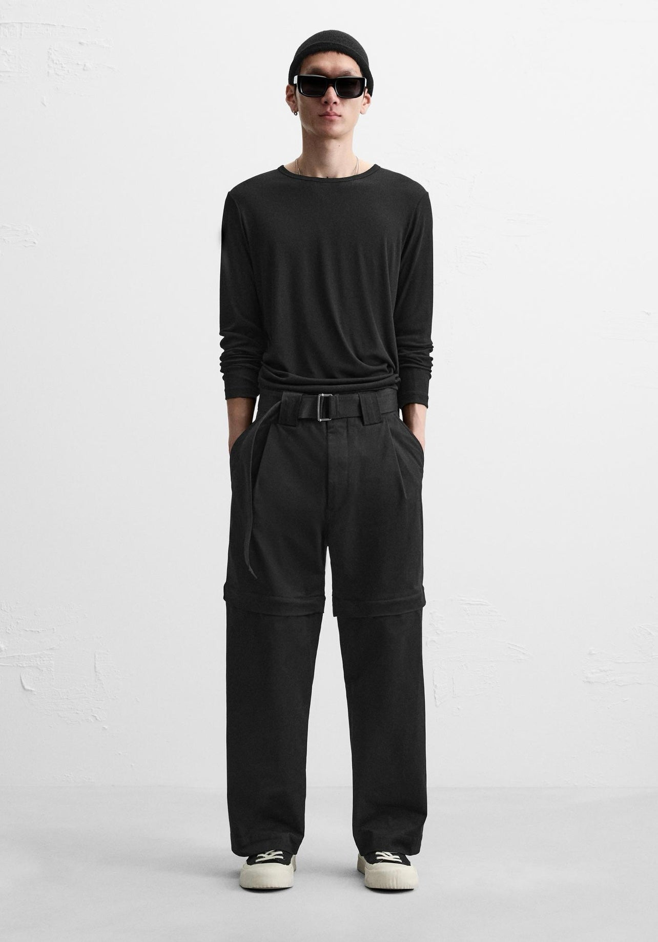 DETACHABLE BELTED TROUSERS (ZARA)