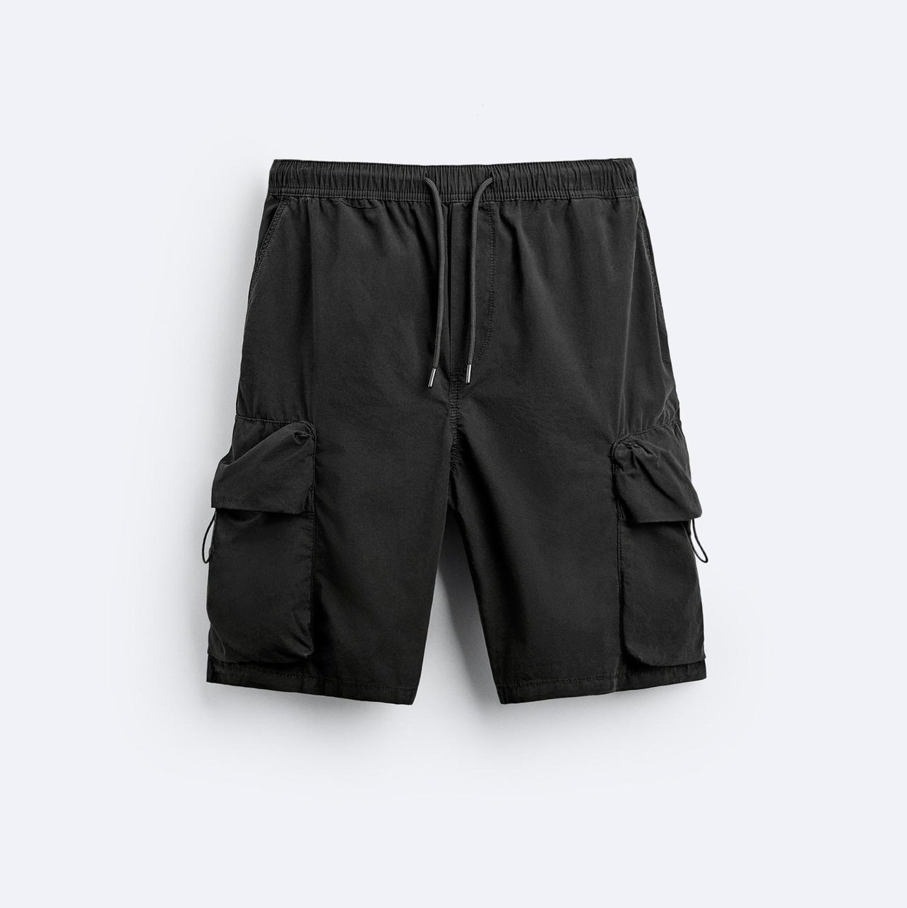 FADED CARGO BERMUDA SHORTS NOIR ZARA
