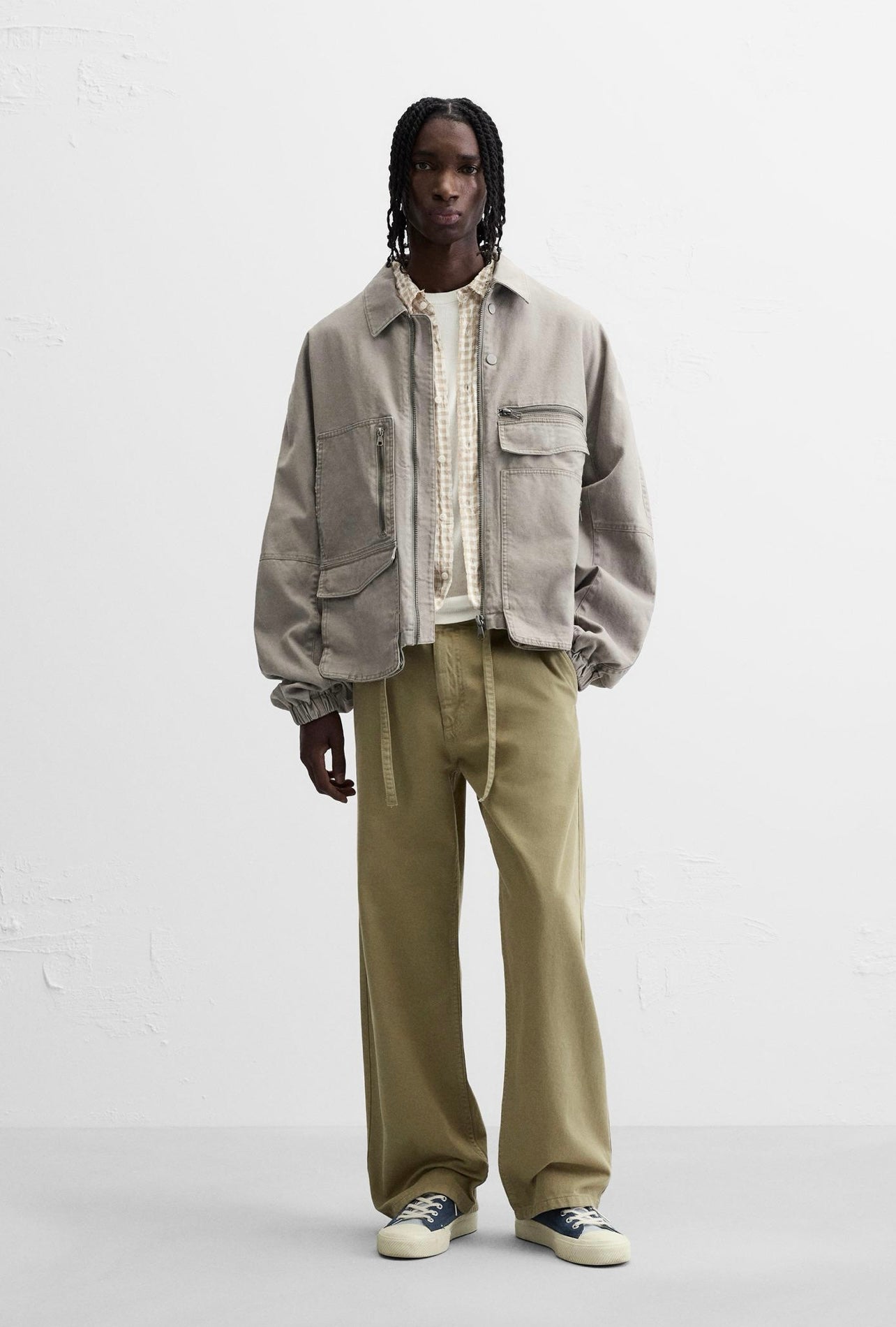 JACKET WITH POCKETS GRIS ZARA