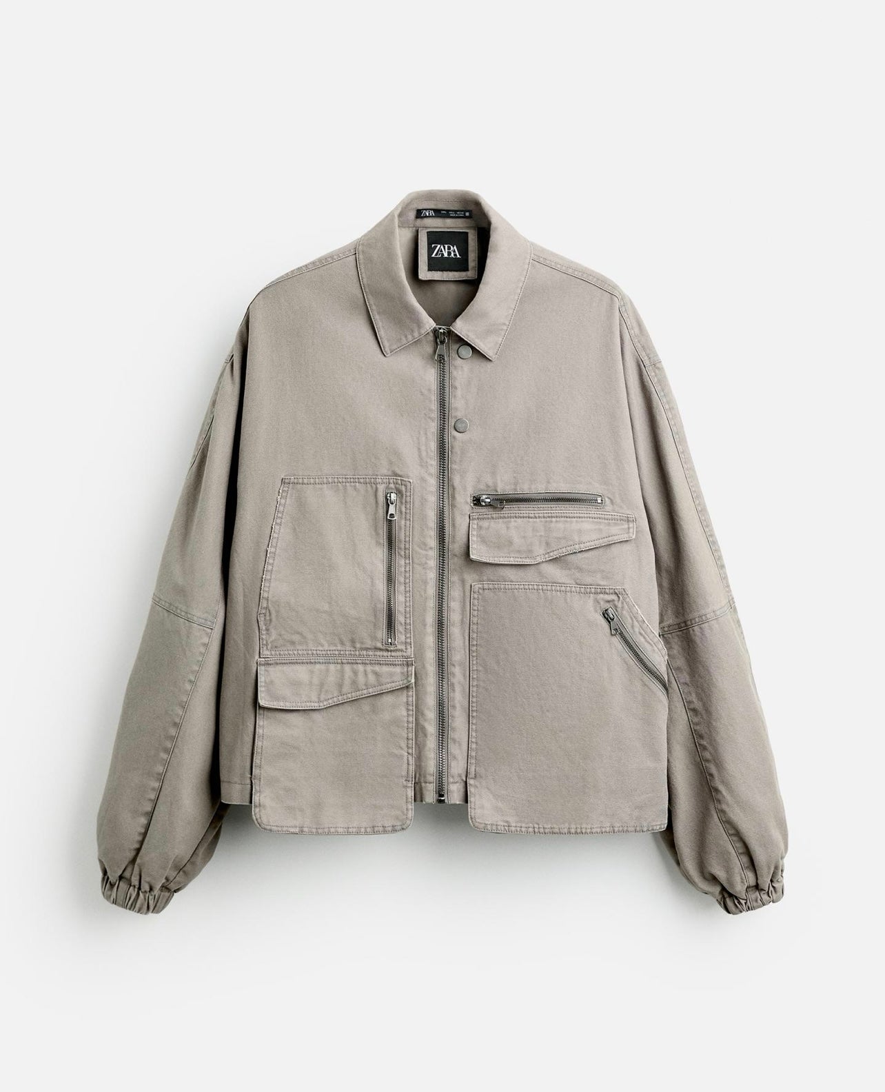 JACKET WITH POCKETS GRIS ZARA