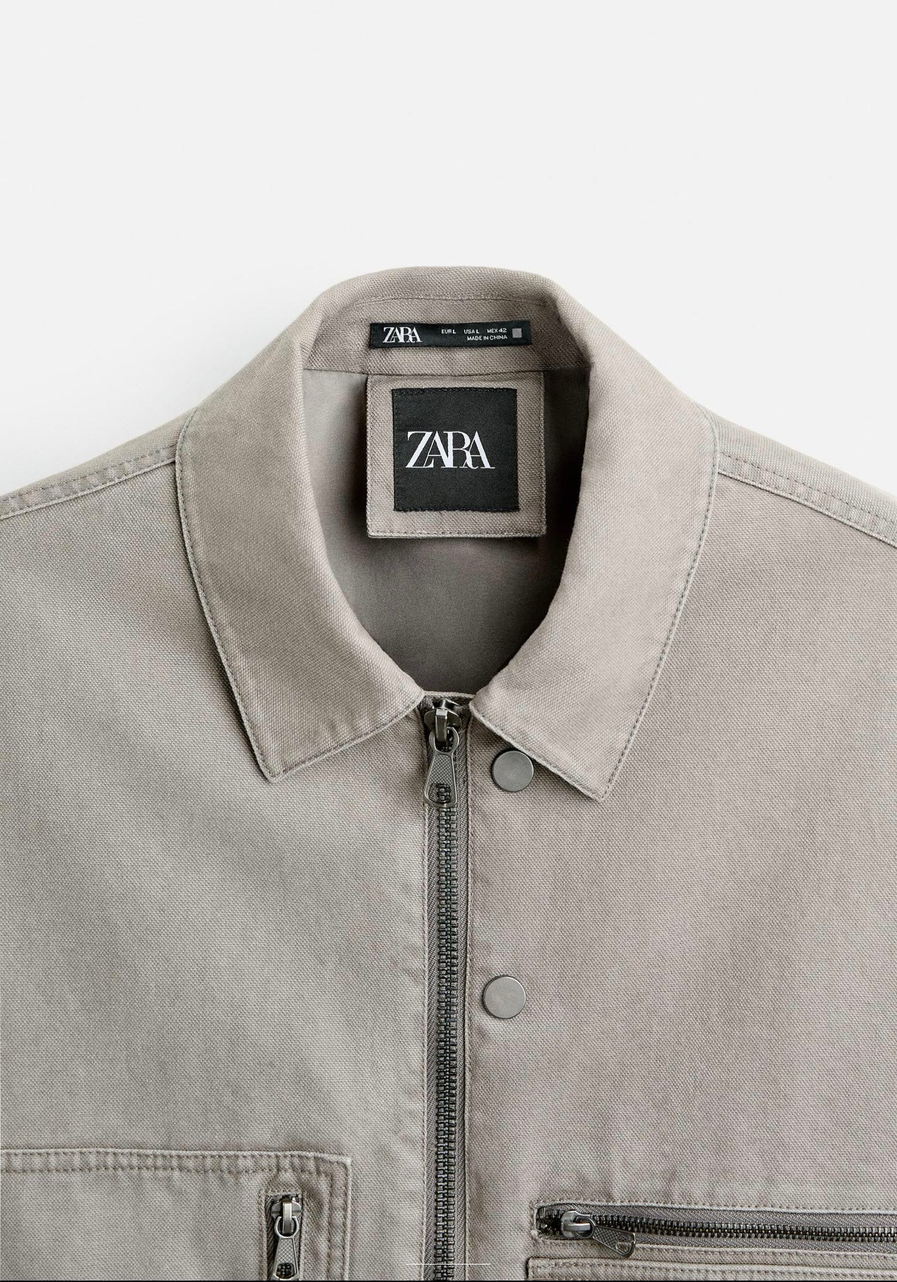 JACKET WITH POCKETS GRIS ZARA