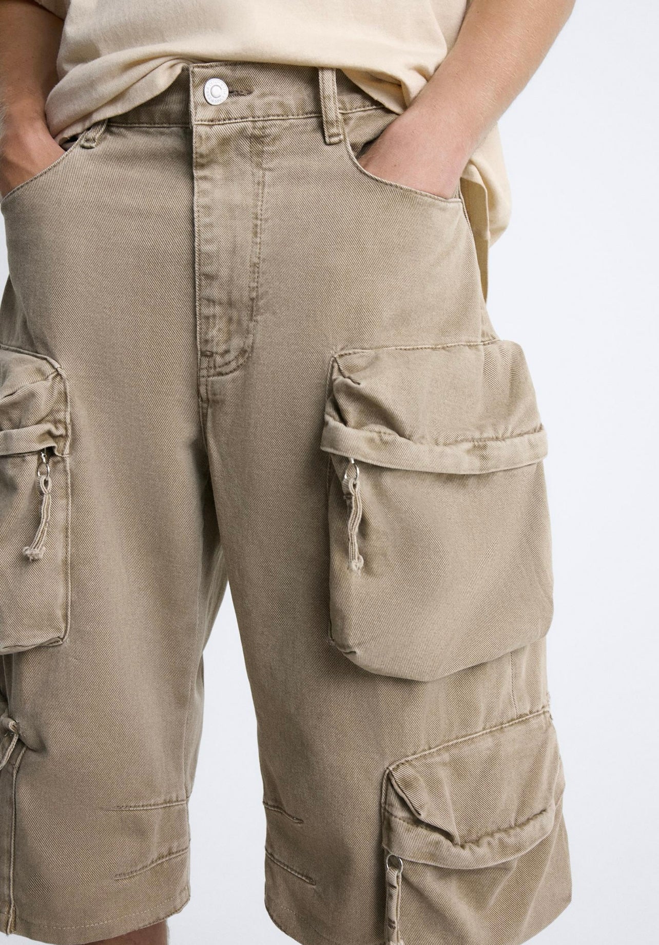 CARGO POCKET DENIM BERMUDA SHORTS ZARA