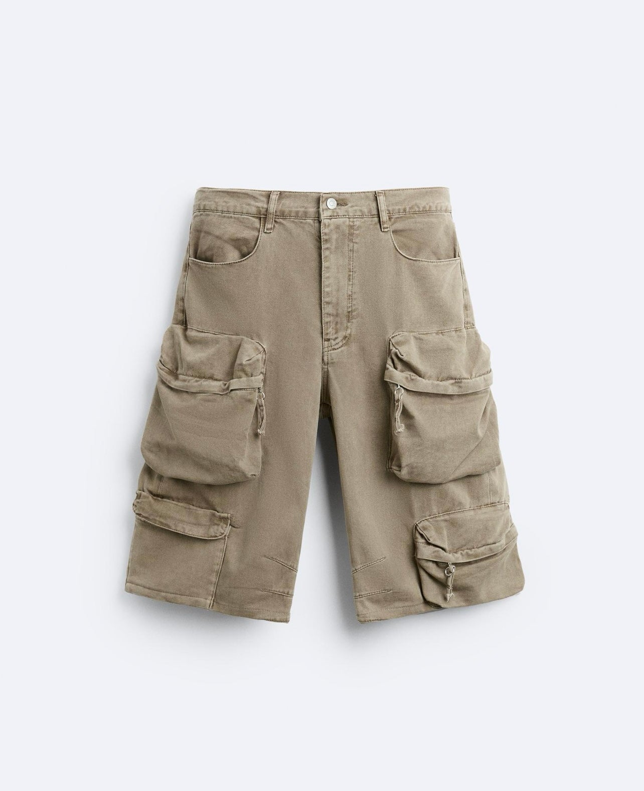 CARGO POCKET DENIM BERMUDA SHORTS ZARA
