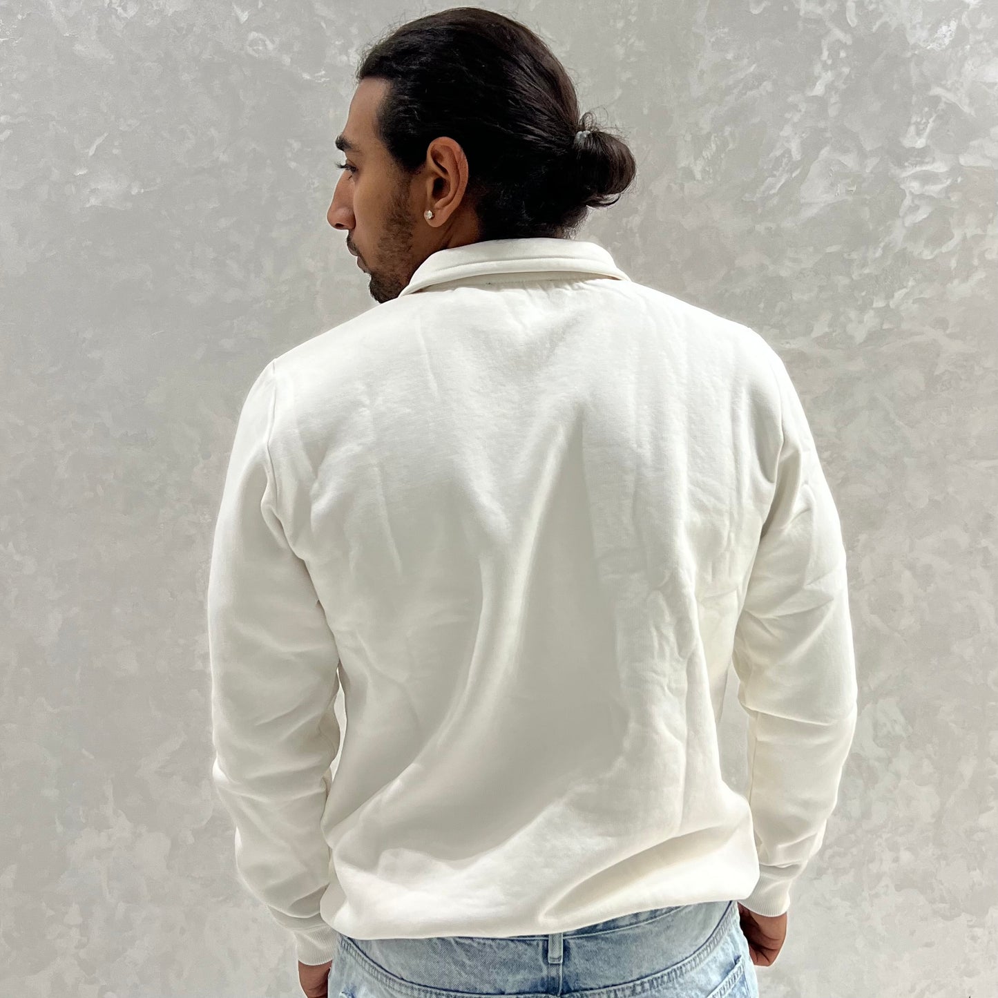 PULL À COL ZIP BLANC