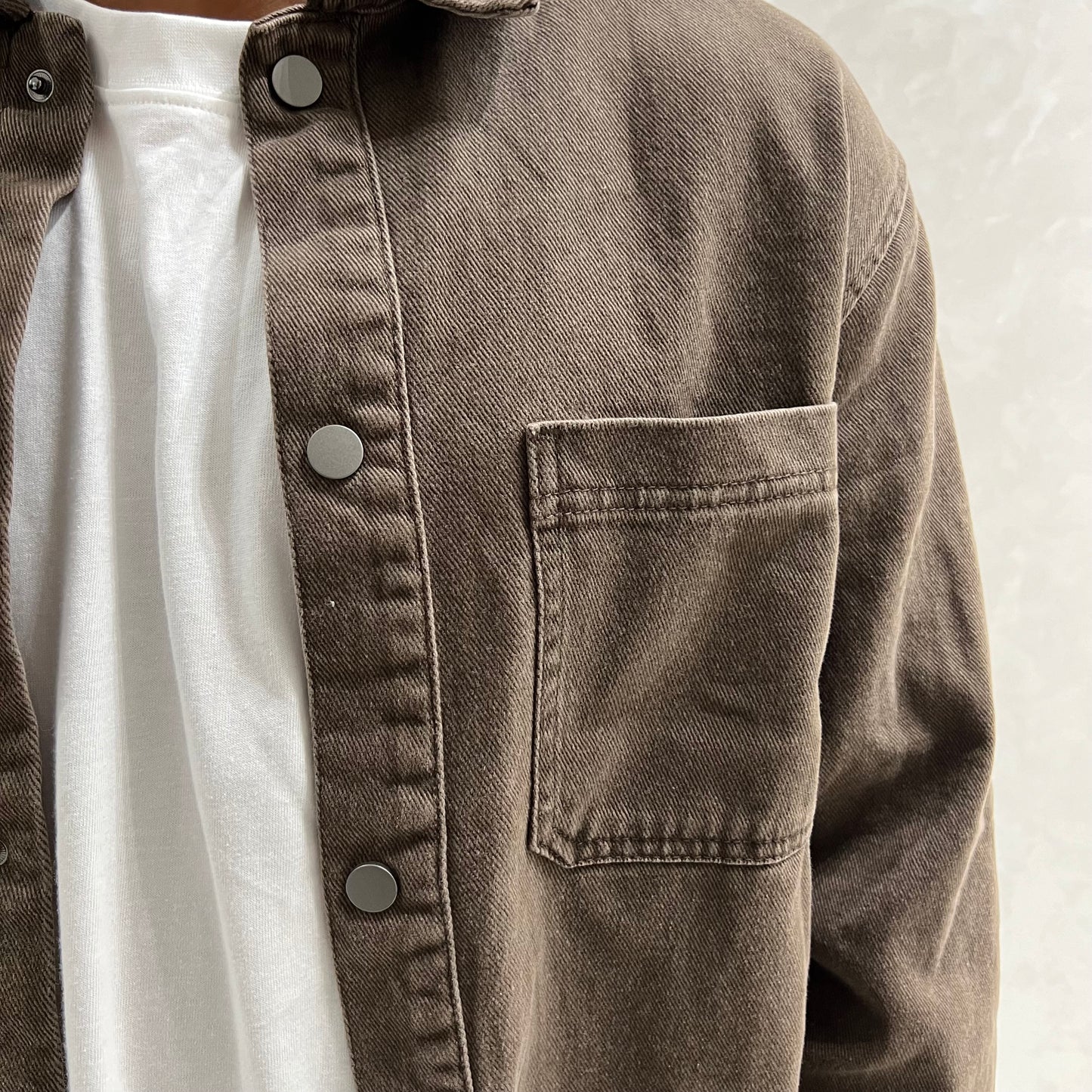 SURCHEMISE PULL & BEAR MARRON