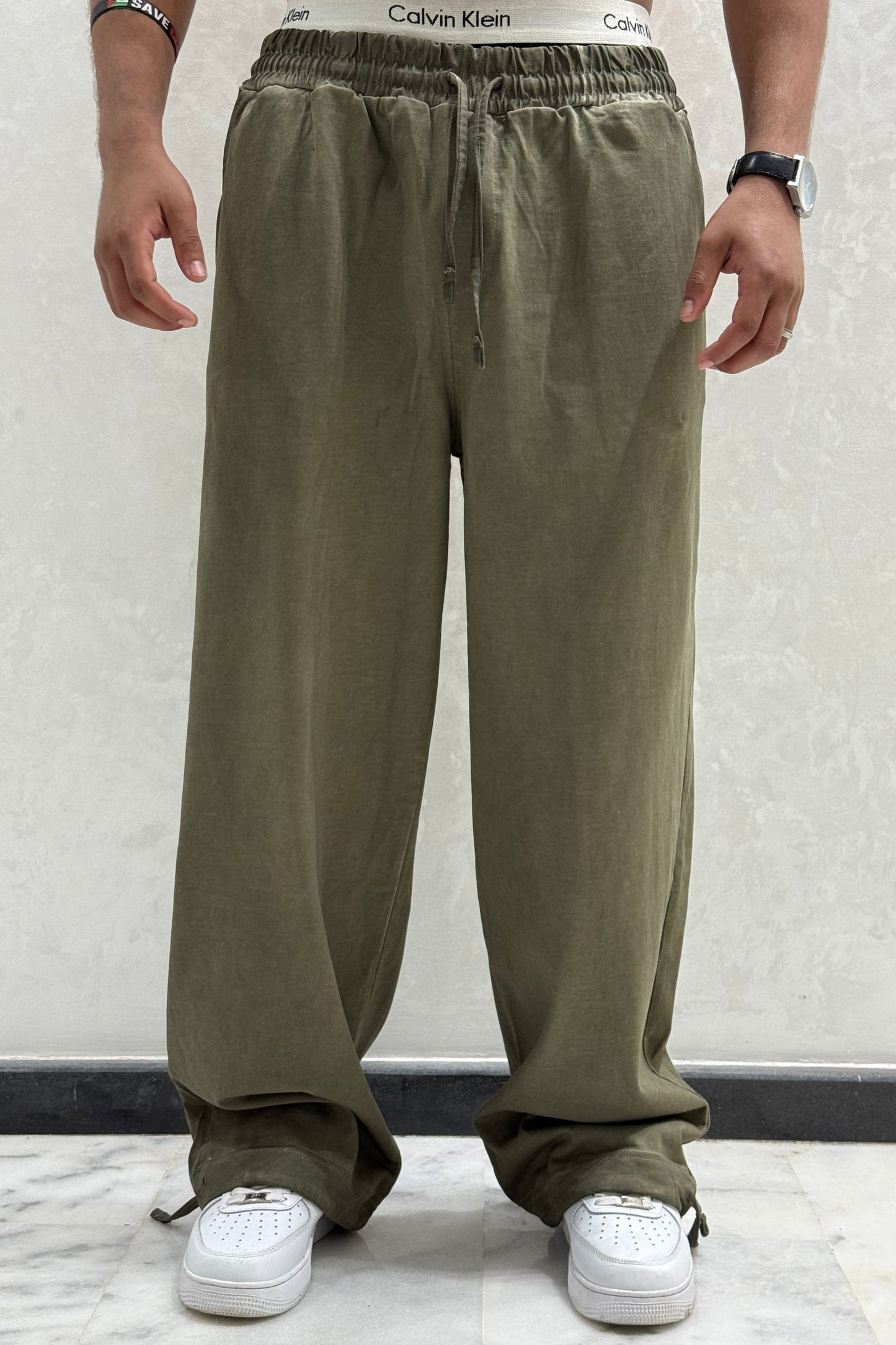 PANTALON WASHED OVERSIZE VERT