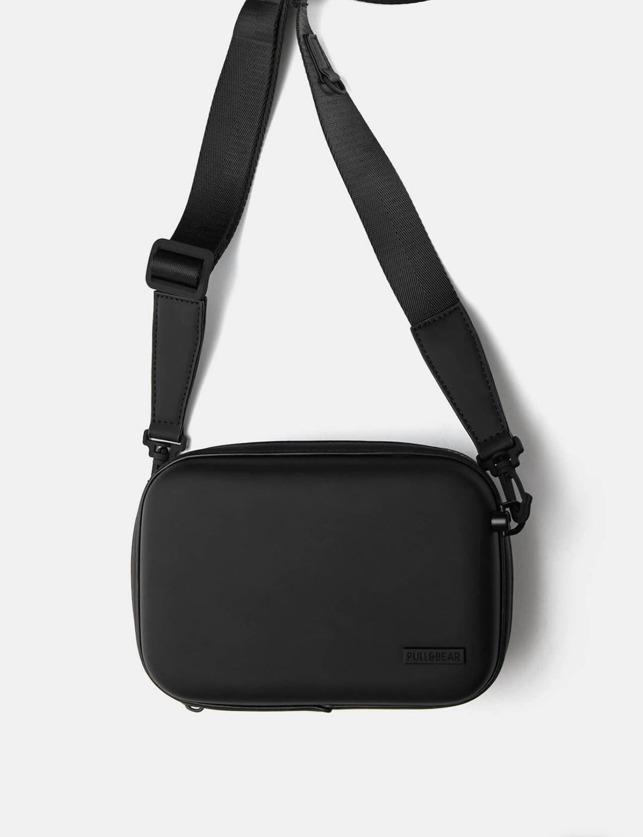 RIGID RUBBERISED CROSSBODY BAG NOIR P&B