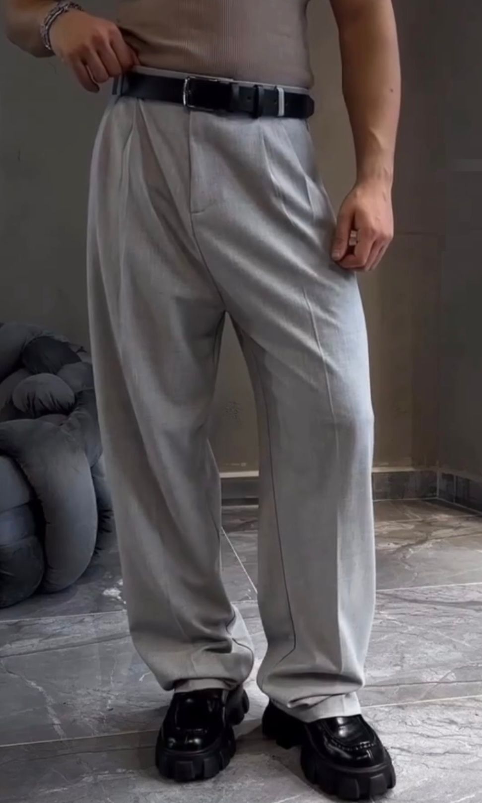 PANTALON OVERSIZE GRIS E80-11 ES