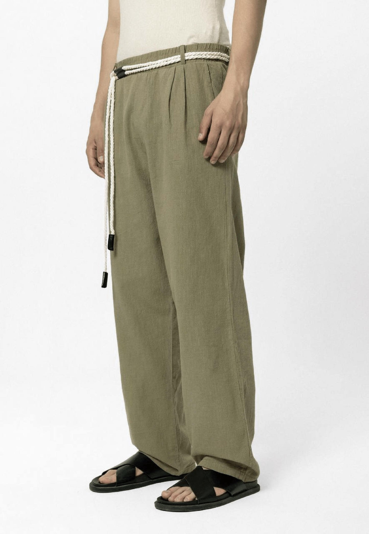 PANTALON LIN OVERSIZE VERT 40-460