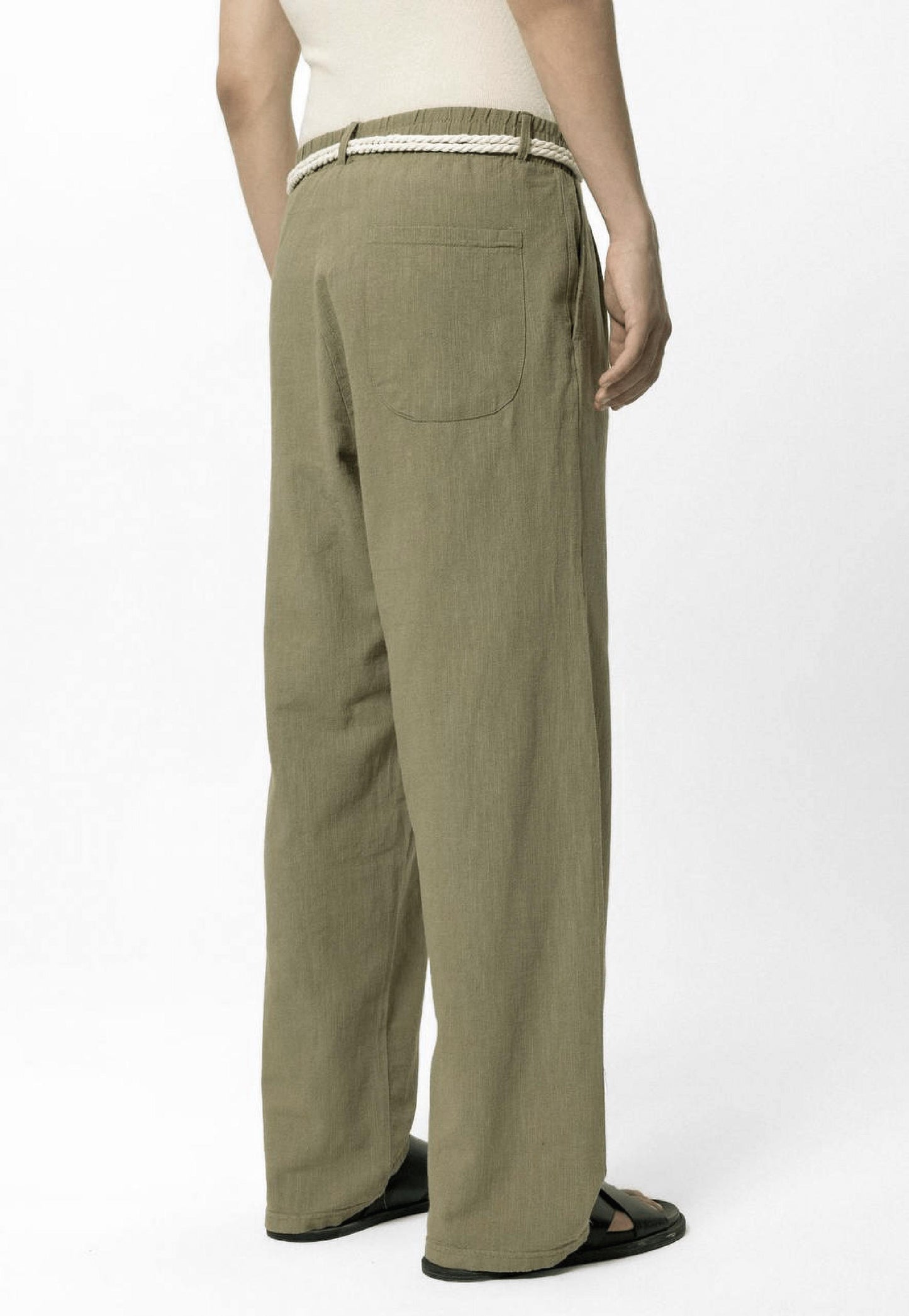 PANTALON LIN OVERSIZE VERT 40-460