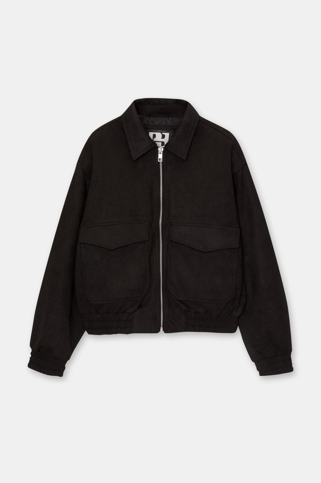 CROPPED FAUX SUEDE JACKET P&B