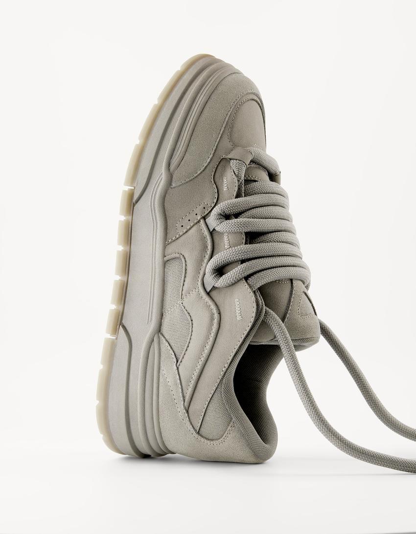 Chunky skater trainers GREY BERSHKA ORIGINAL