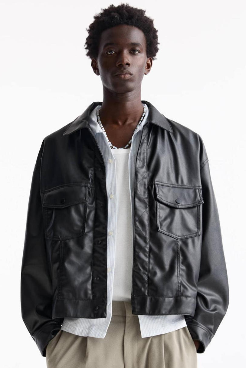 JACKET LEATHER EFFECT ORIGINAL PULL AND BEAR