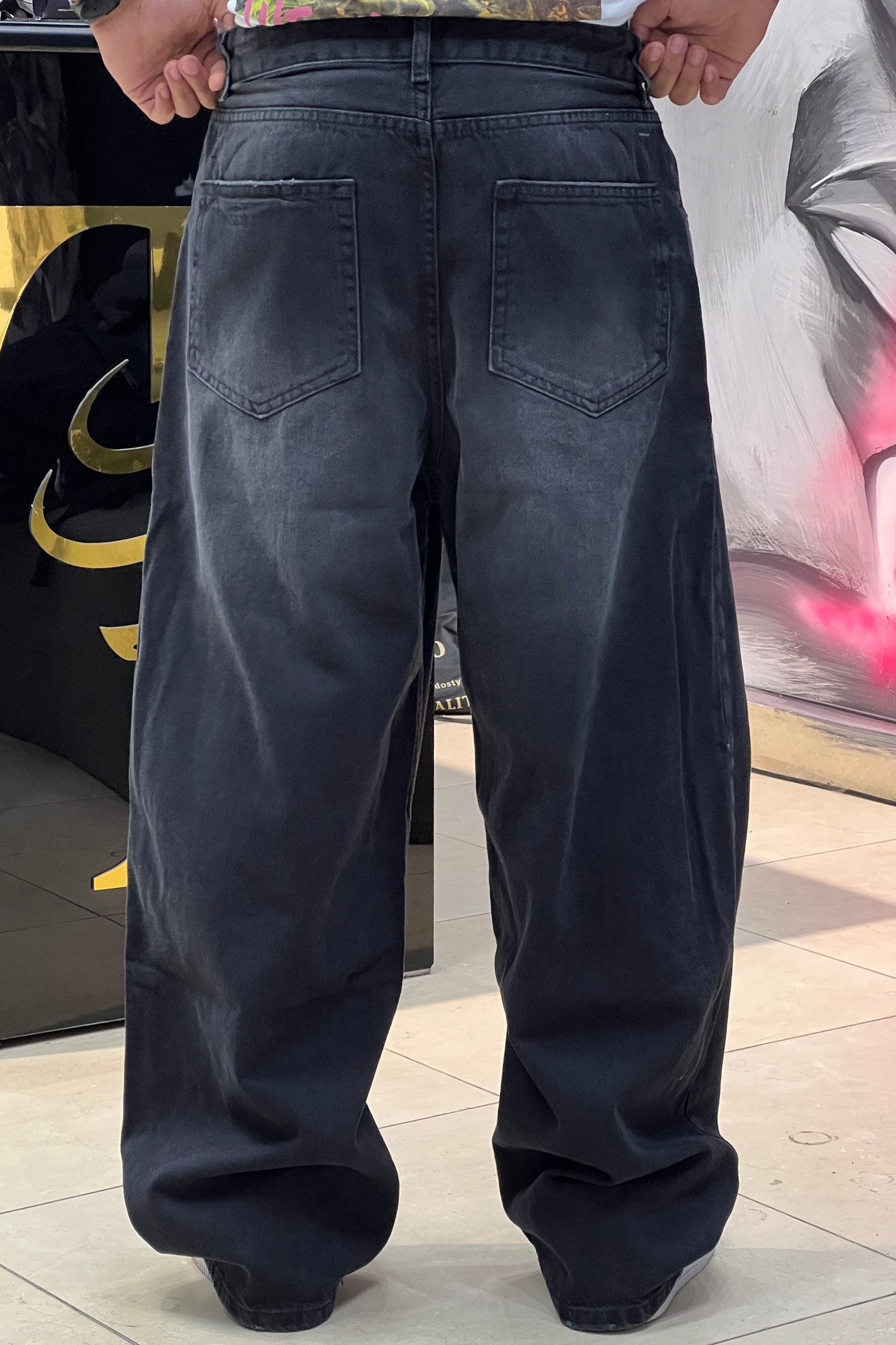 SUPPER BAGGY JEANS NOIR SK