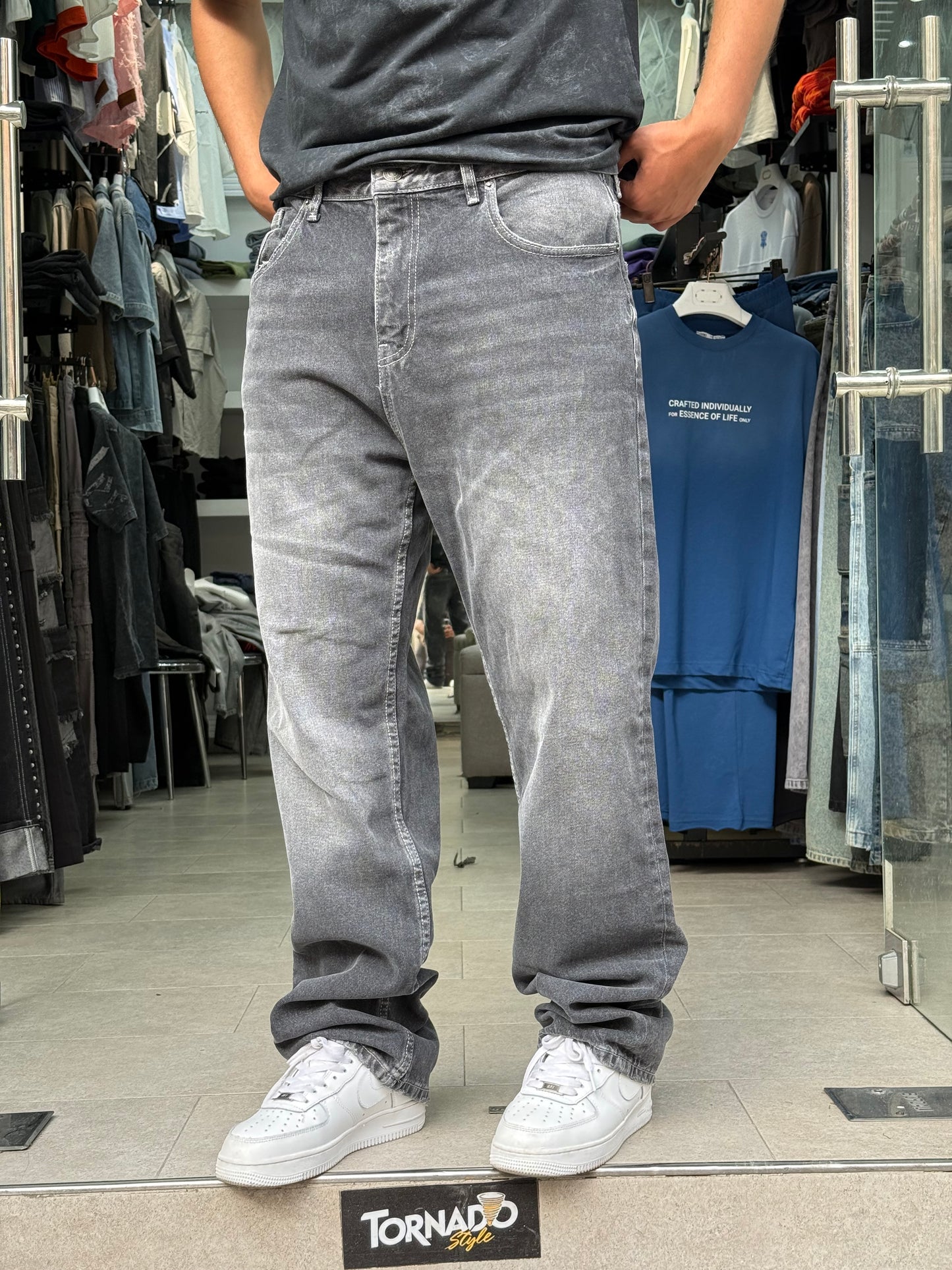 BAGGY JEANS GRIS NOIR