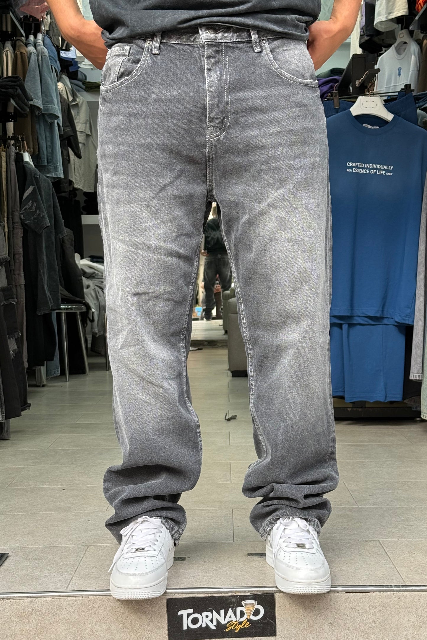 BAGGY JEANS GRIS NOIR