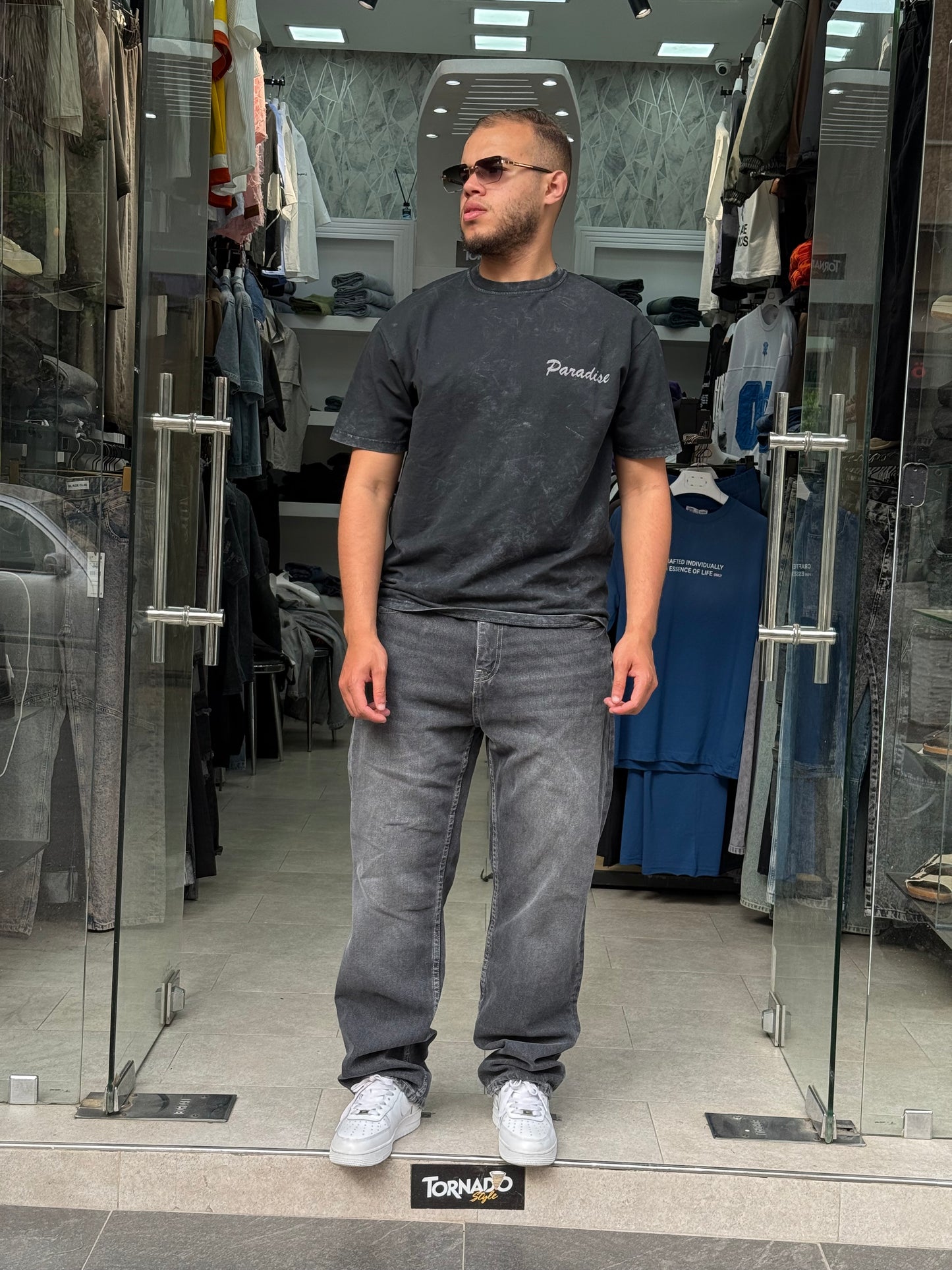 BAGGY JEANS GRIS NOIR