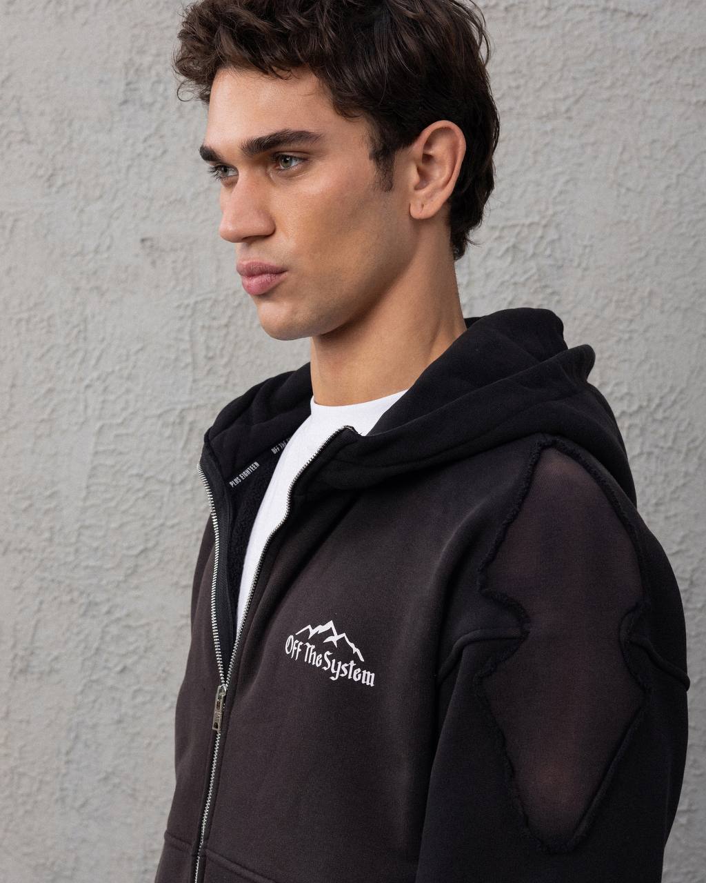 CROPPED ZIPPED HOODIE OFF THE SYSTEM