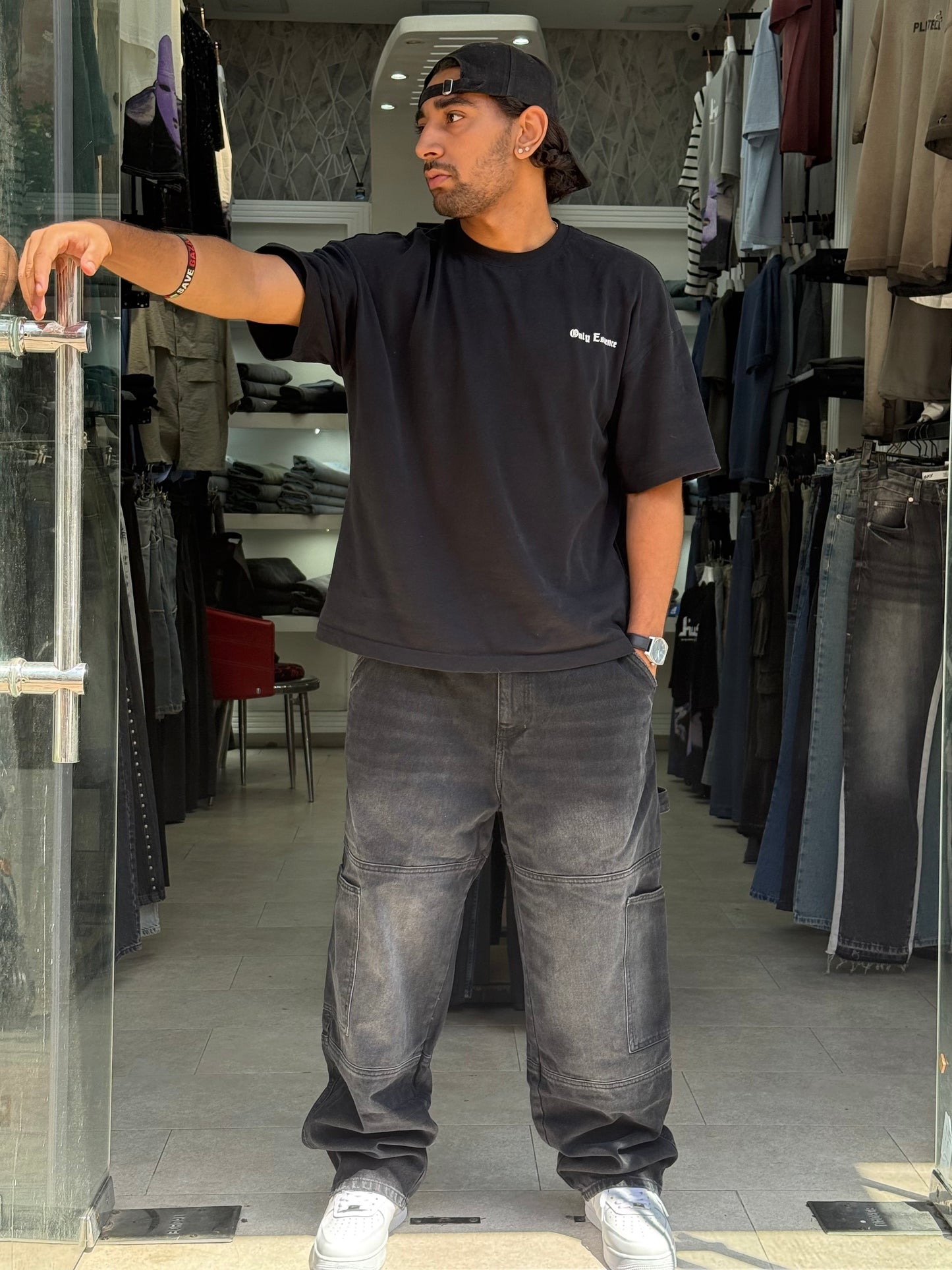CARGO JEANS NOIR SK