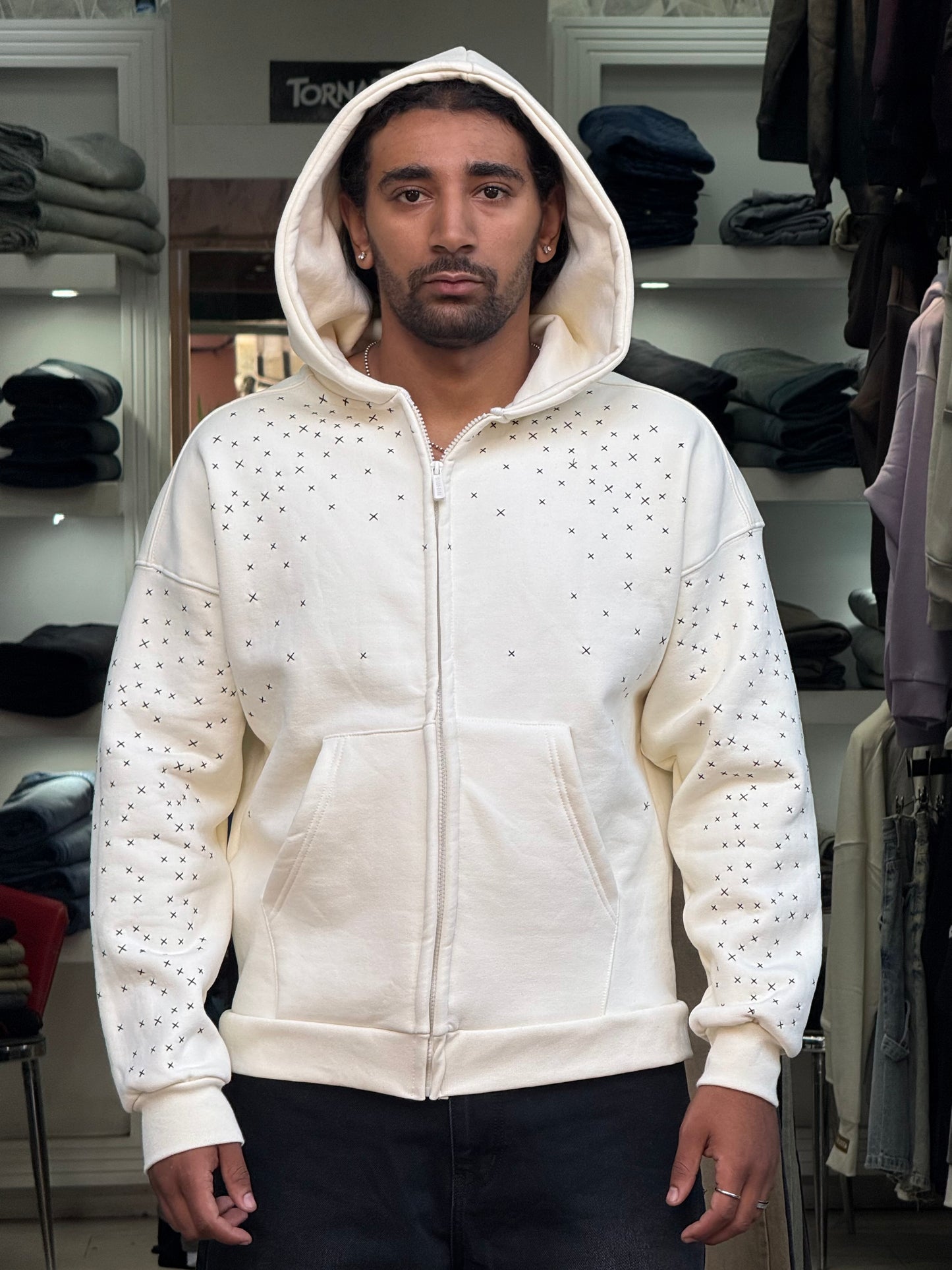 HOODIES ZIP + WHITE