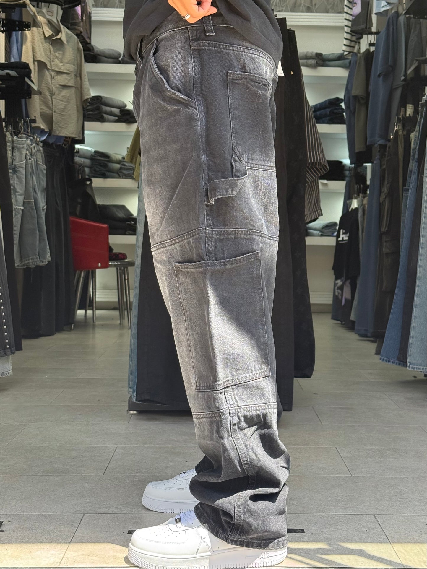 CARGO JEANS NOIR SK