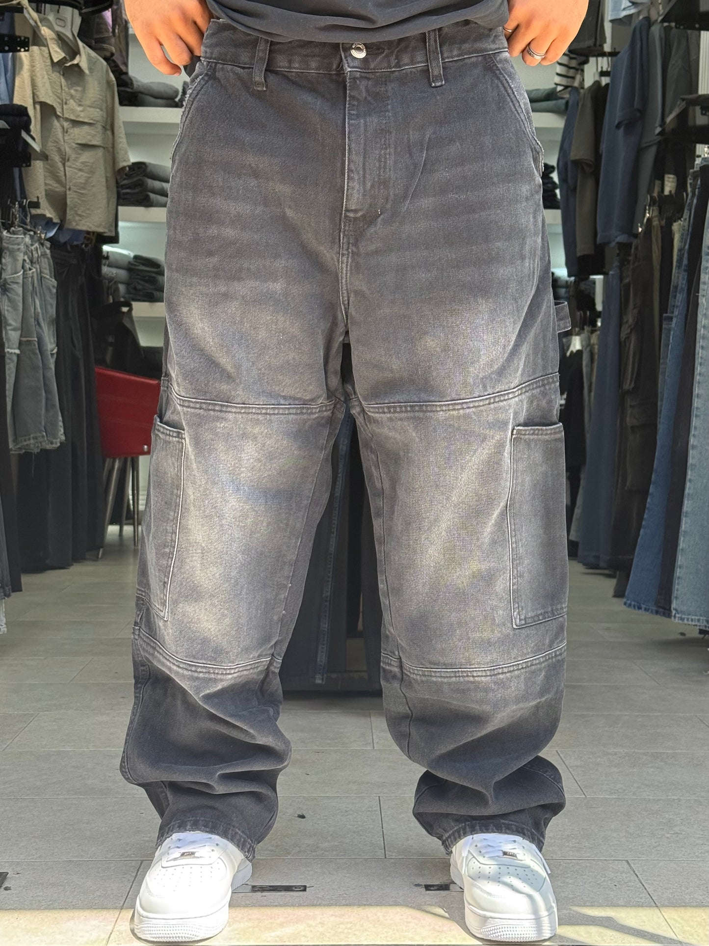CARGO JEANS NOIR SK