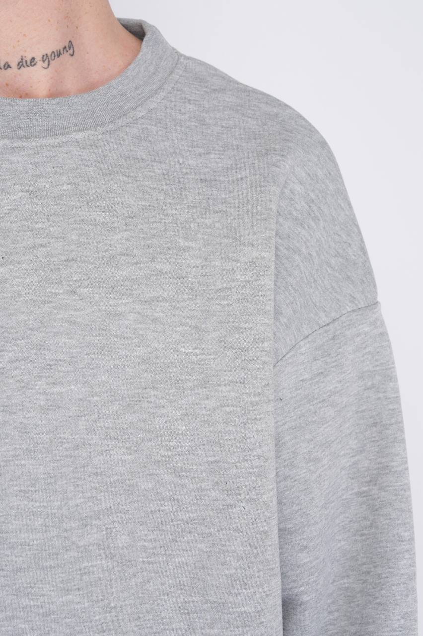 SWEATSHIRT OVERSIZE GREY MELANGE