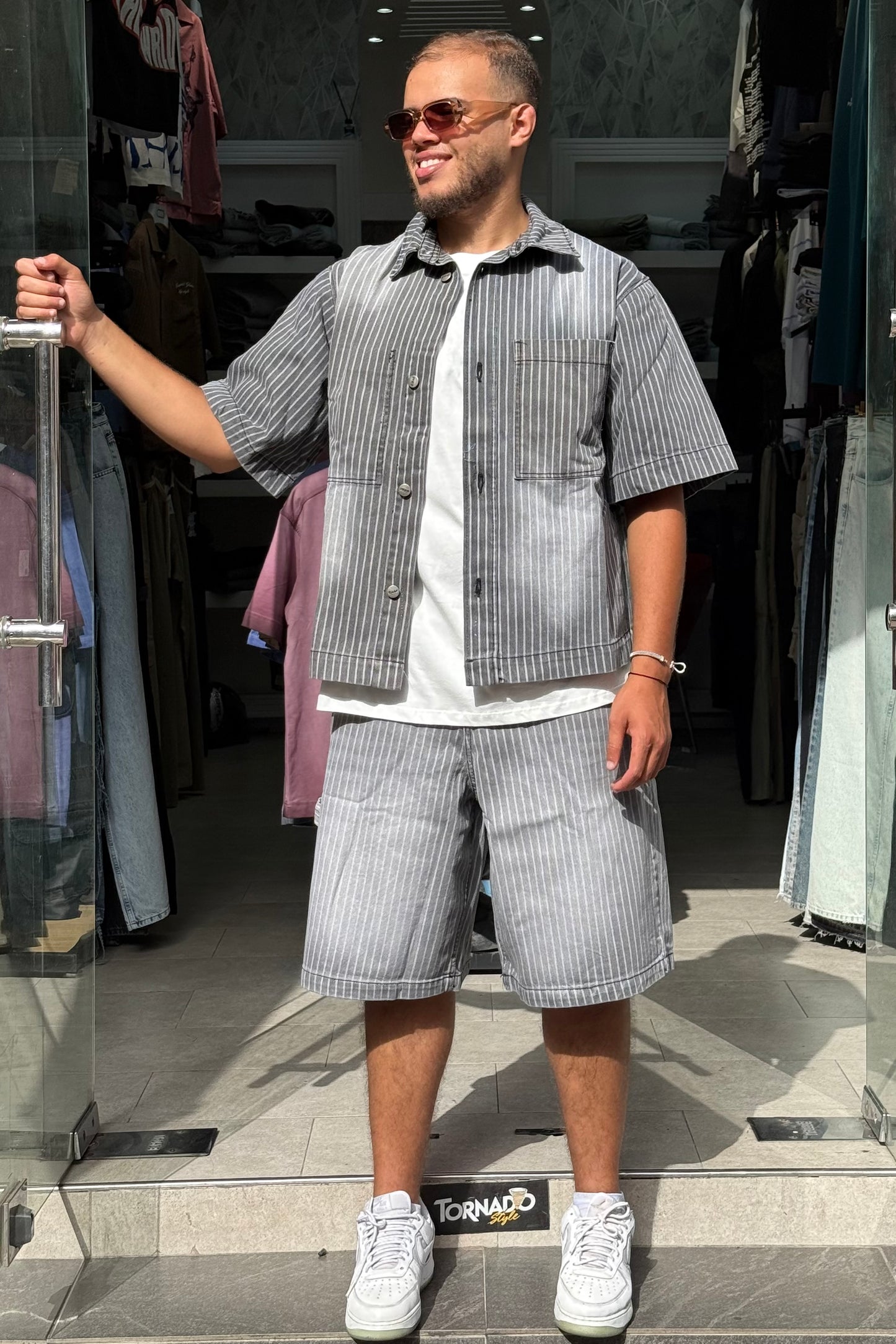 ENSEMBLE RAYEE GRIS PR