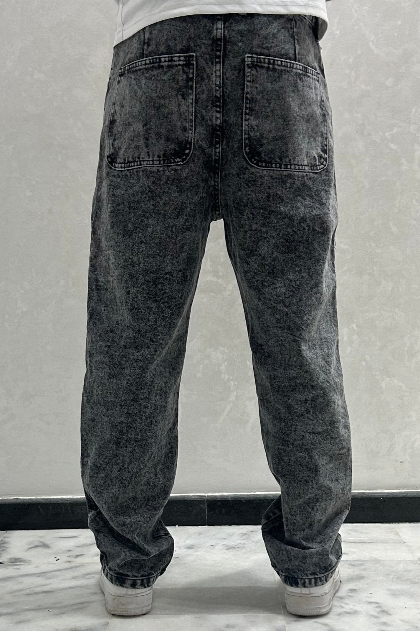 jeans flare gris