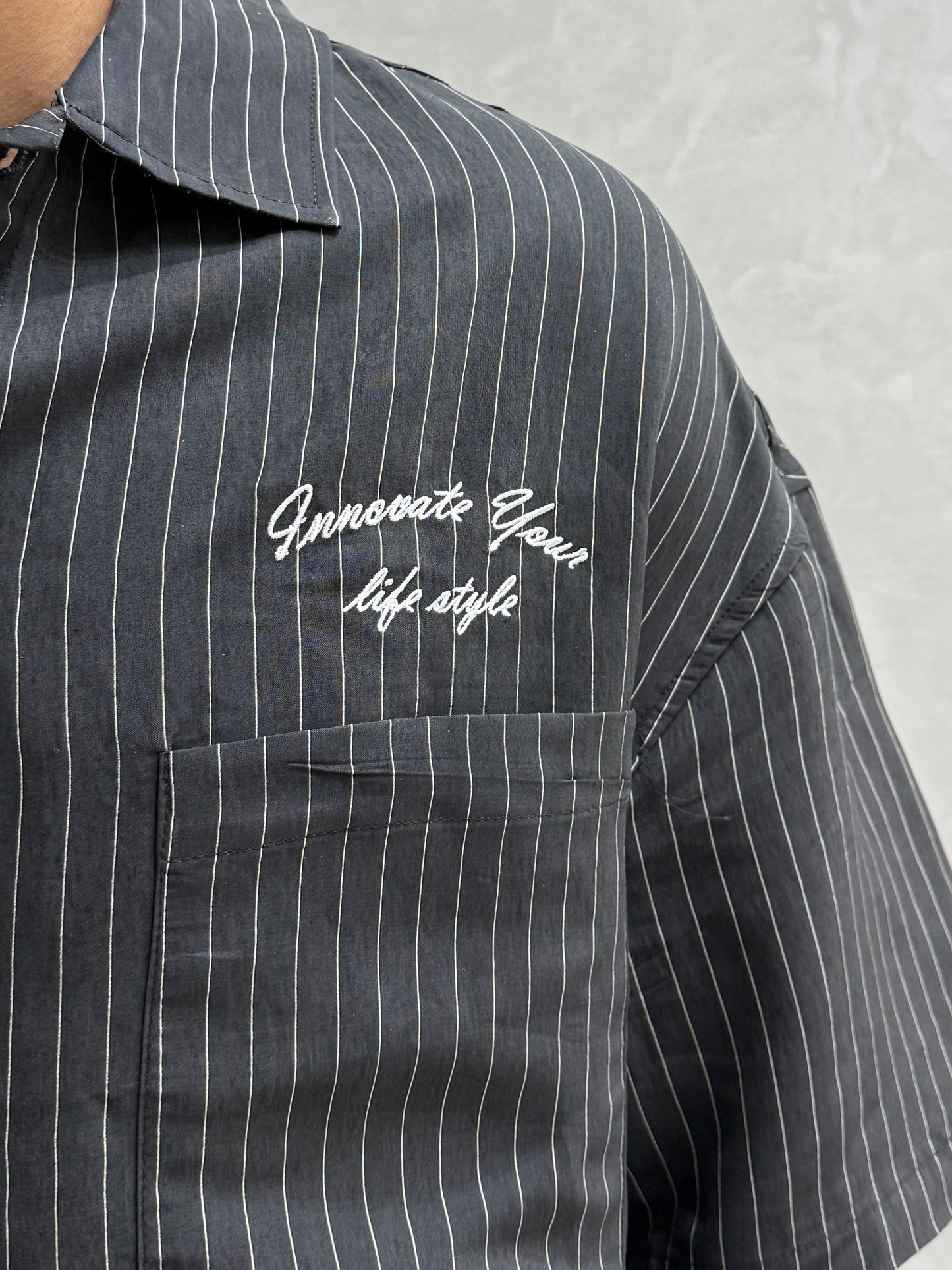CHEMISE RAYEE LIFE STYLE NOIR (ES) E40-10