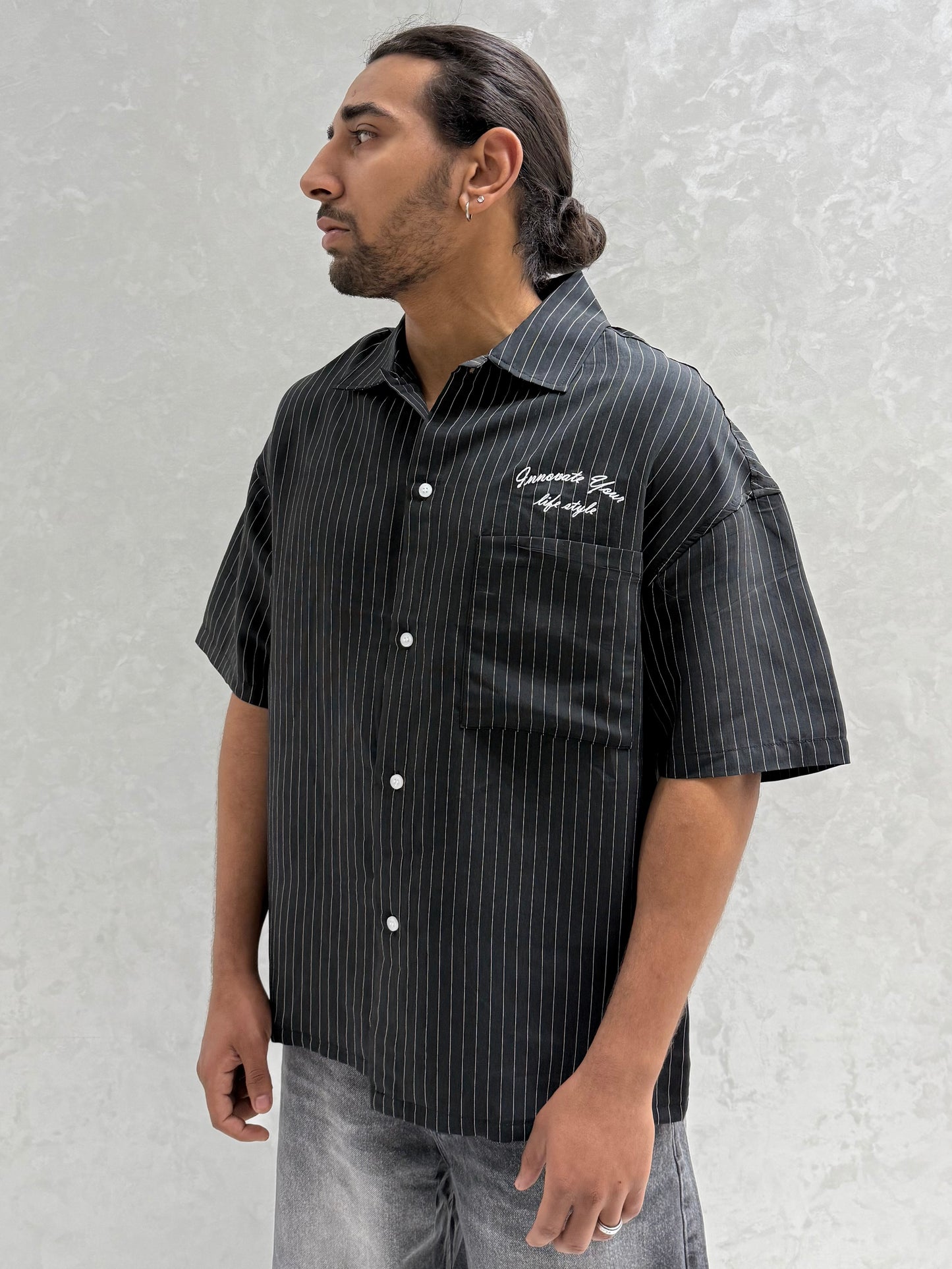 CHEMISE RAYEE LIFE STYLE NOIR (ES) E40-10