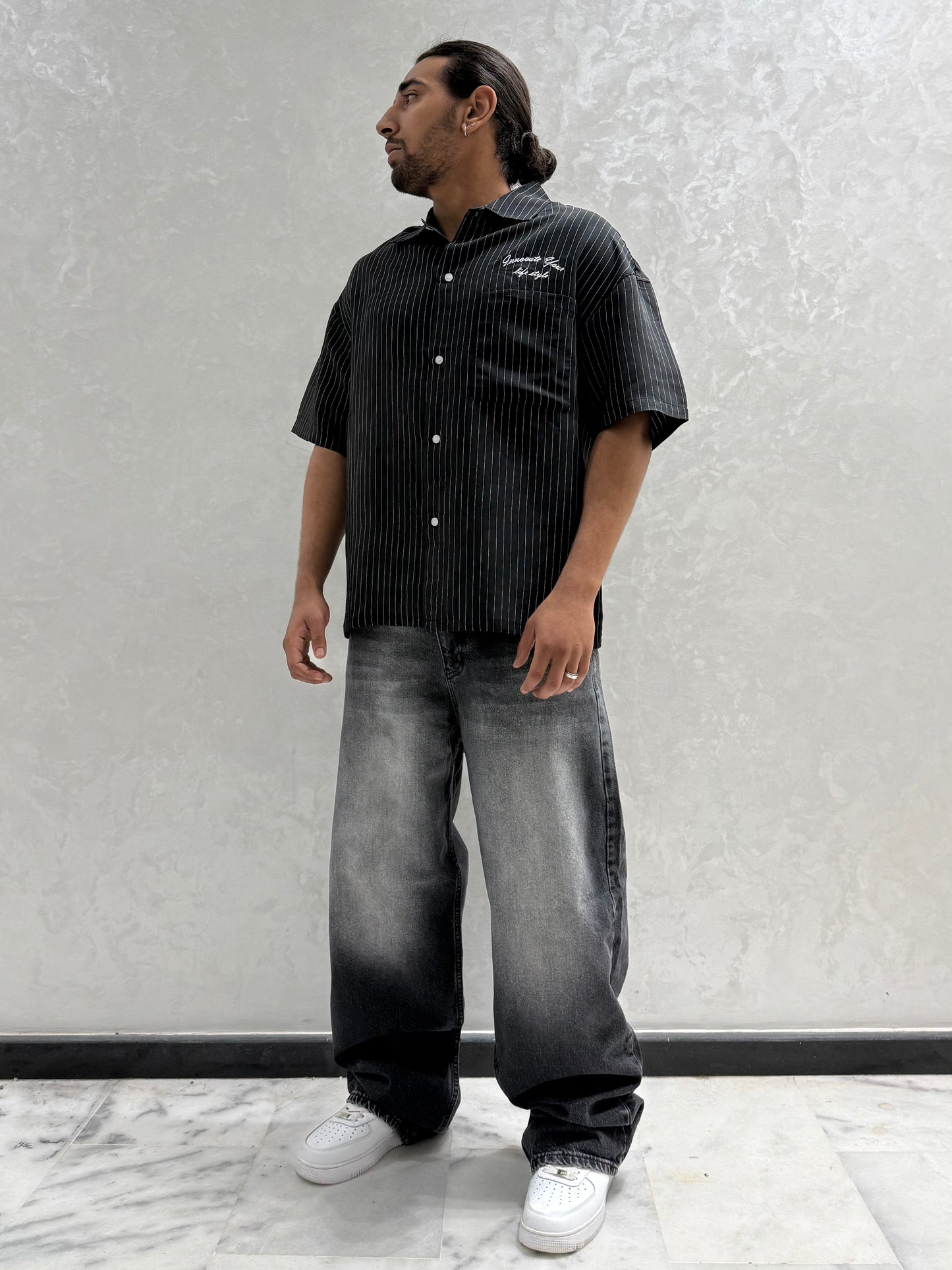 CHEMISE RAYEE LIFE STYLE NOIR (ES) E40-10